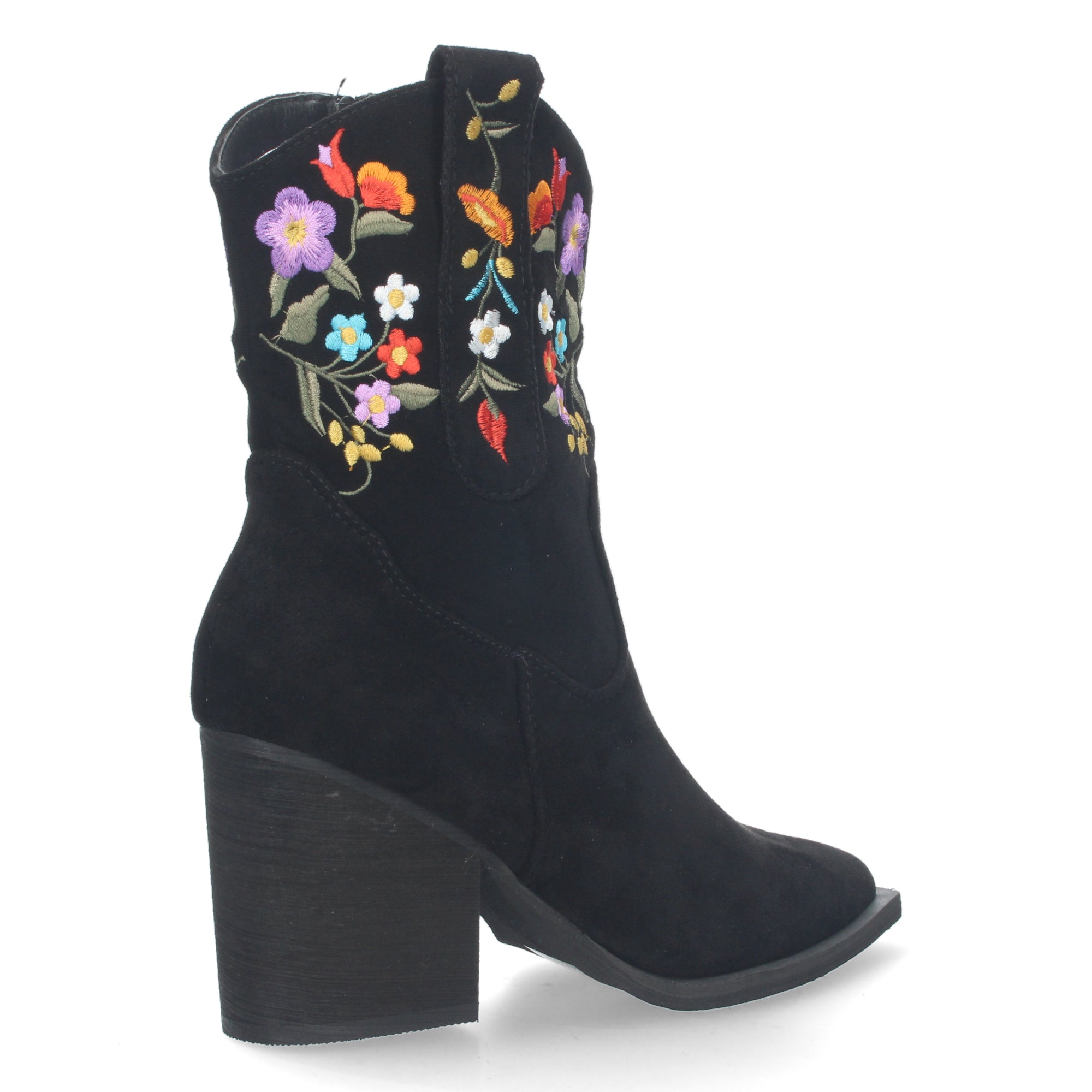 Botin Floral De Tacon Para Mujer