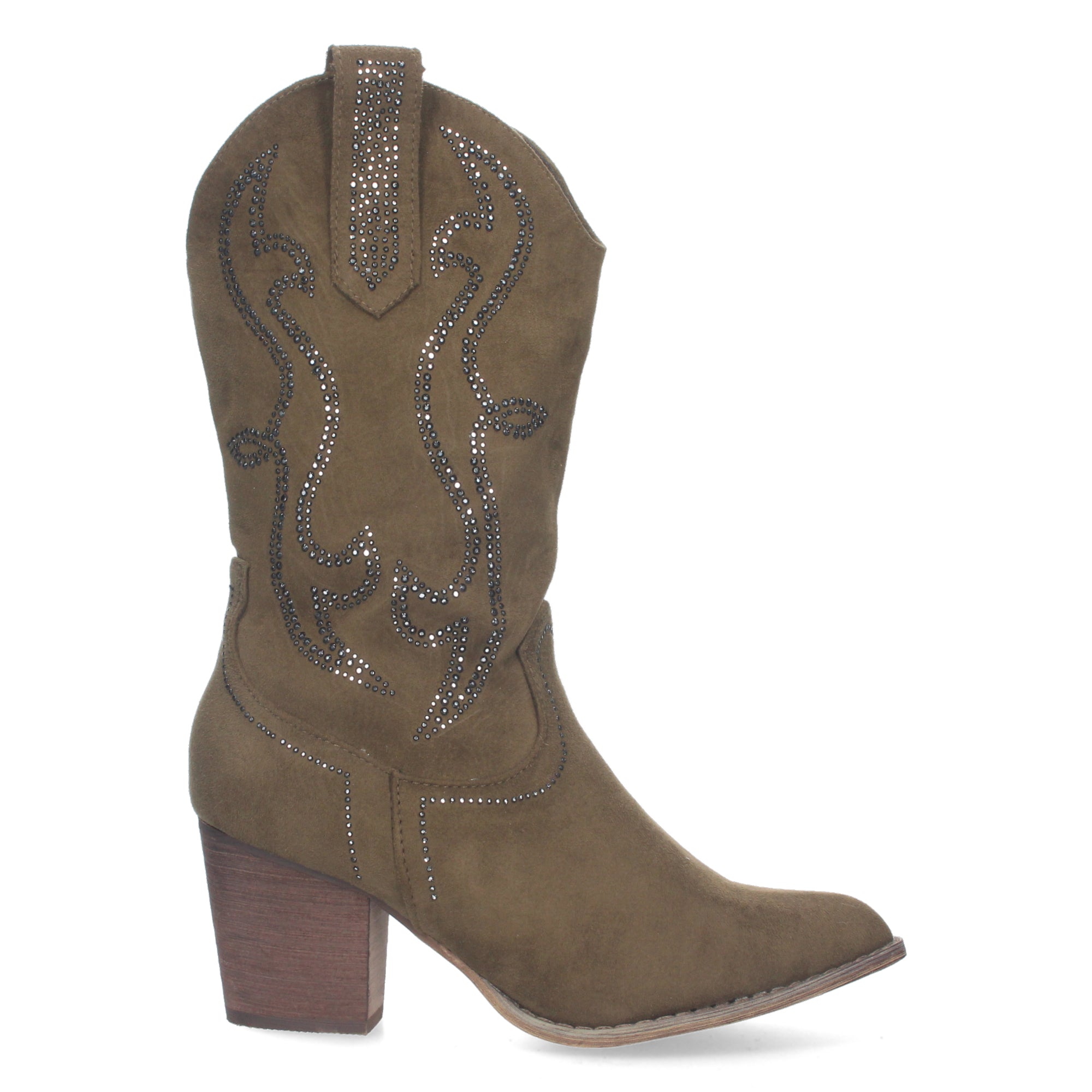 Bota Campera con Piedras Brillantes y Caña de 25cm para Mujer