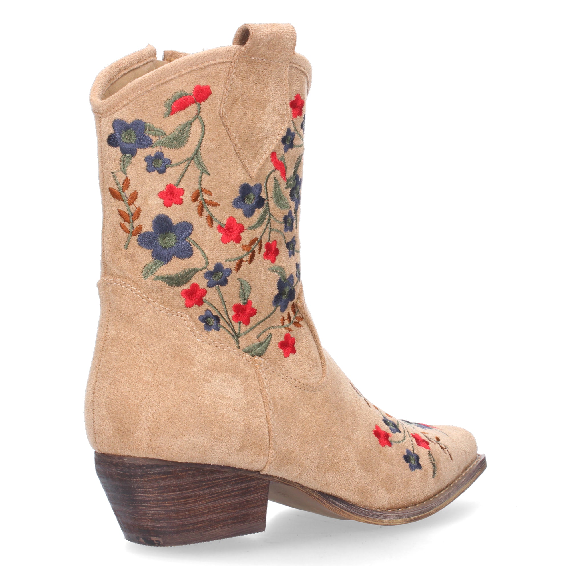 Botin Floral De Tacon Para Mujer