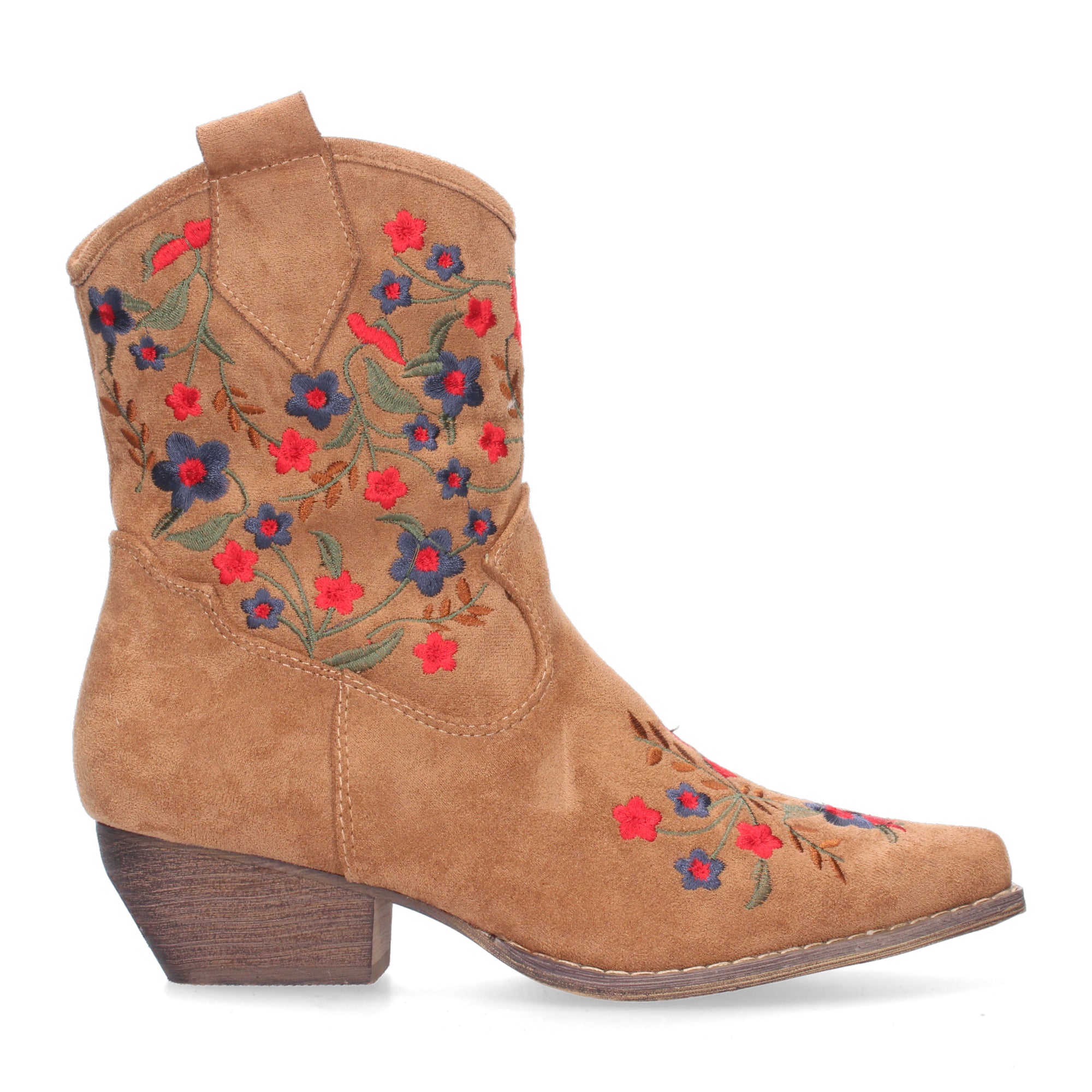 Botin Floral De Tacon Para Mujer