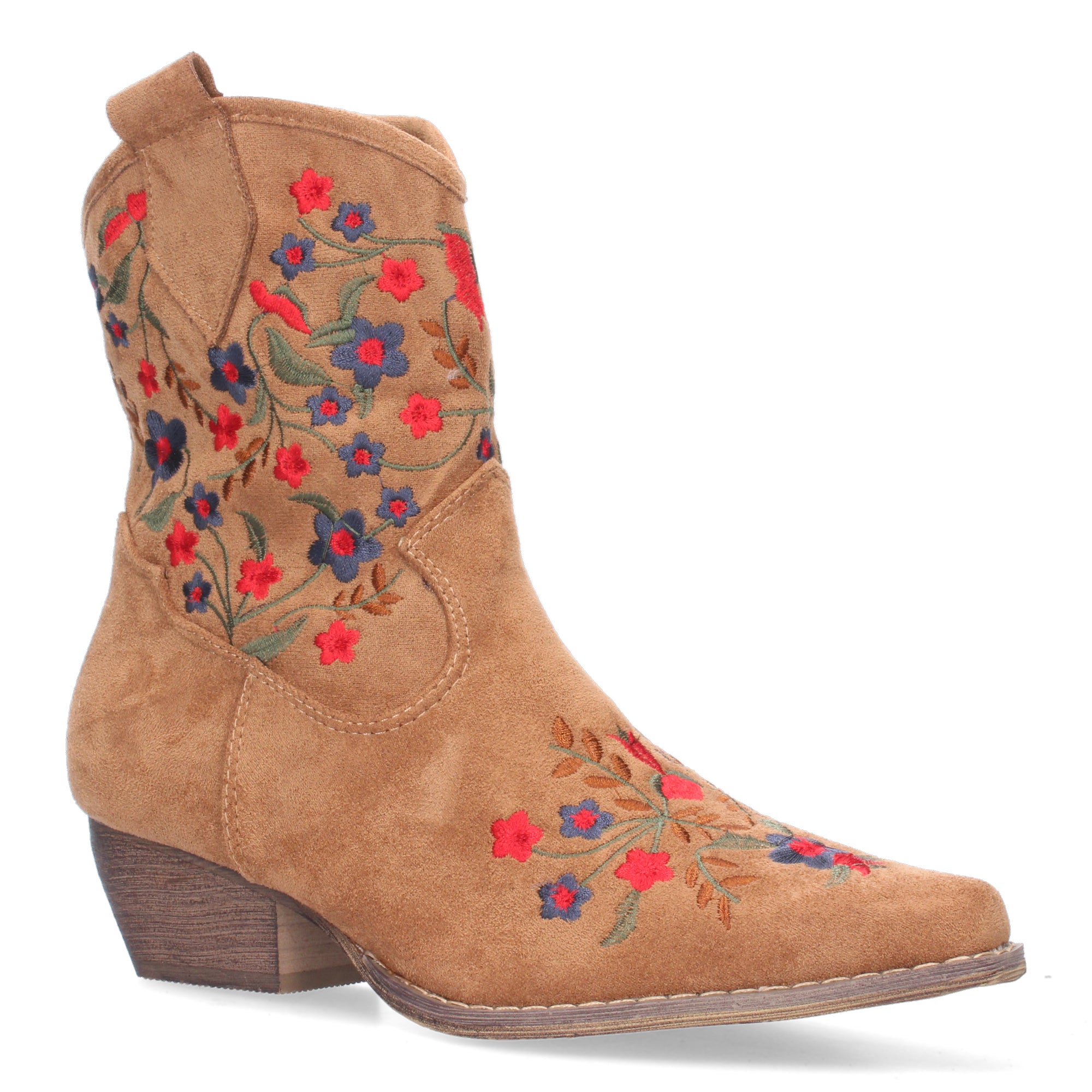 Botin Floral De Tacon Para Mujer