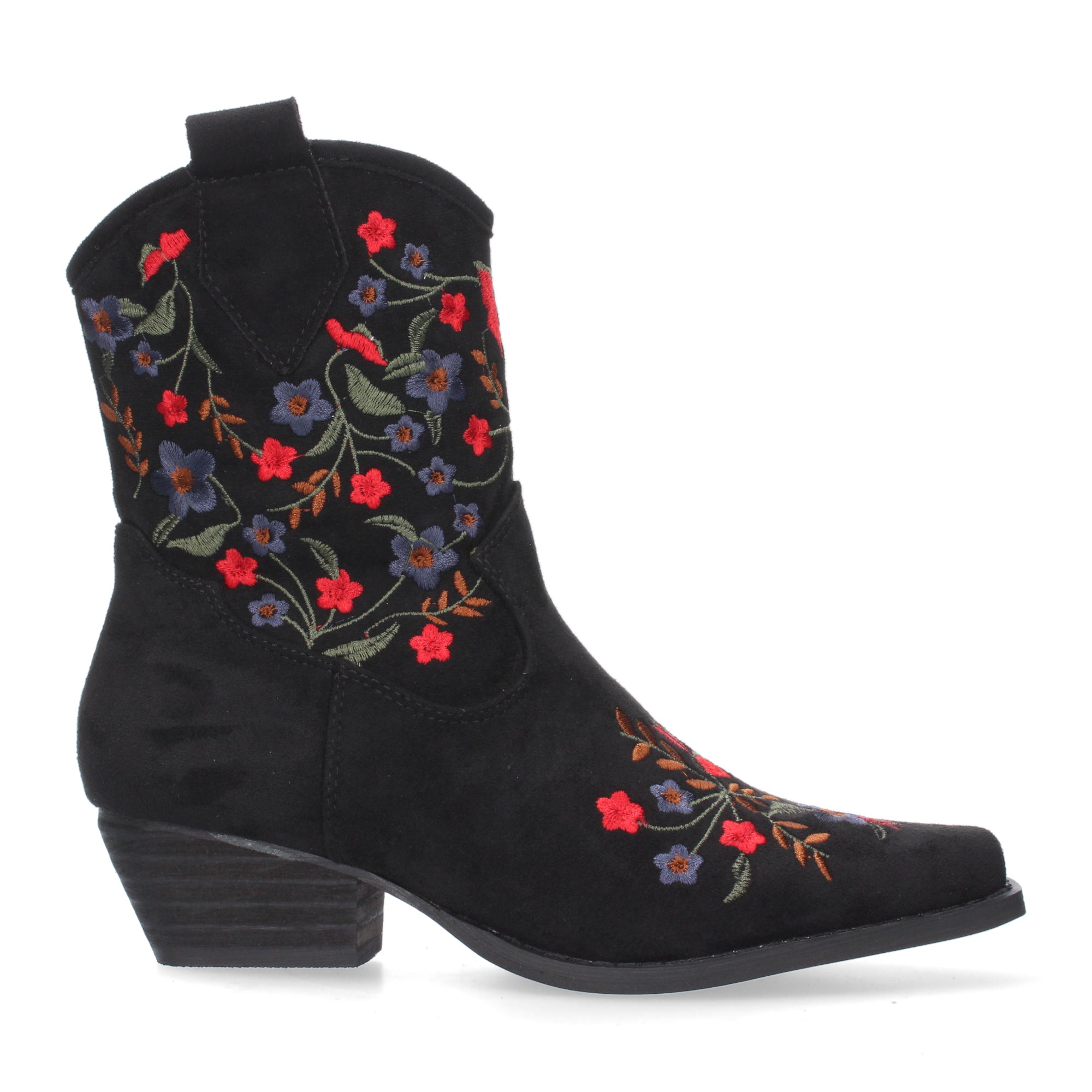 Botin Floral De Tacon Para Mujer