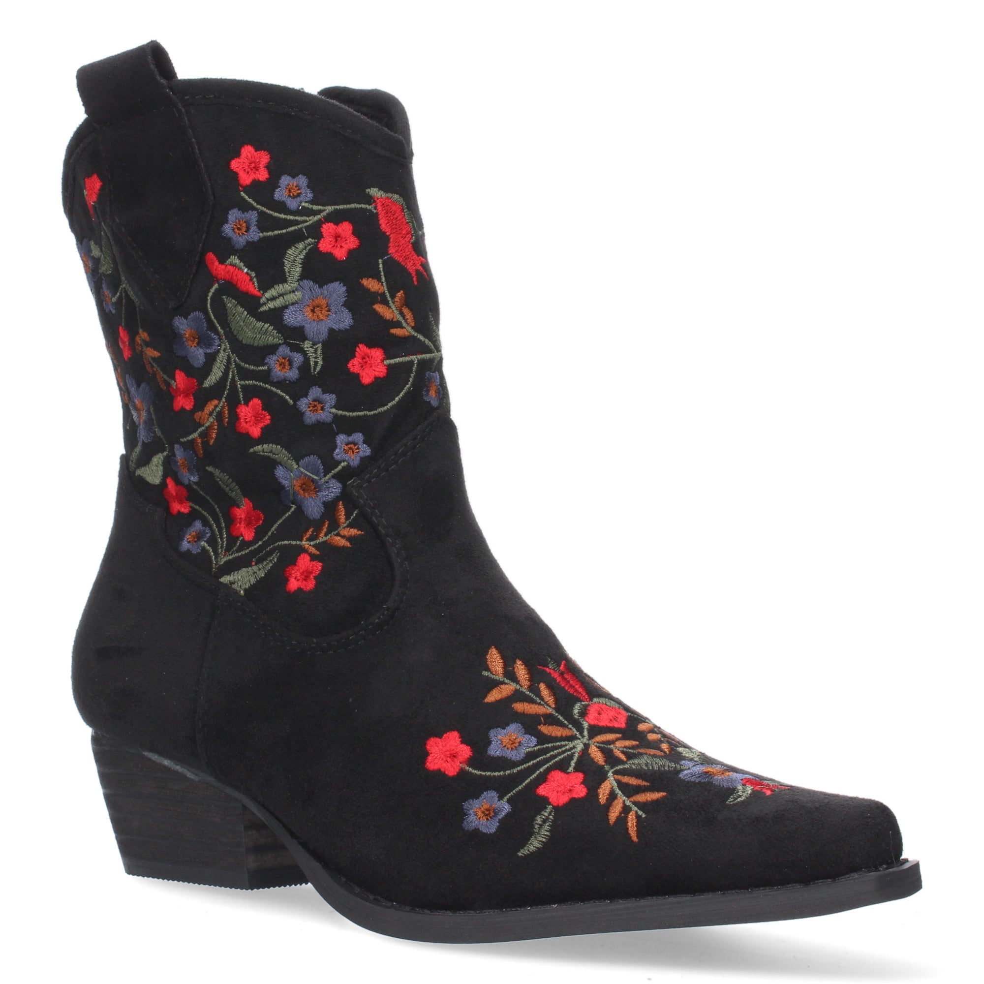 Botin Floral De Tacon Para Mujer