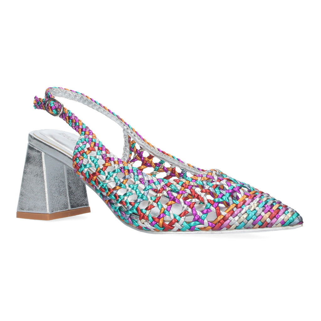 Zapato Multicolor de Salon de Tacon Ancho para Mujer