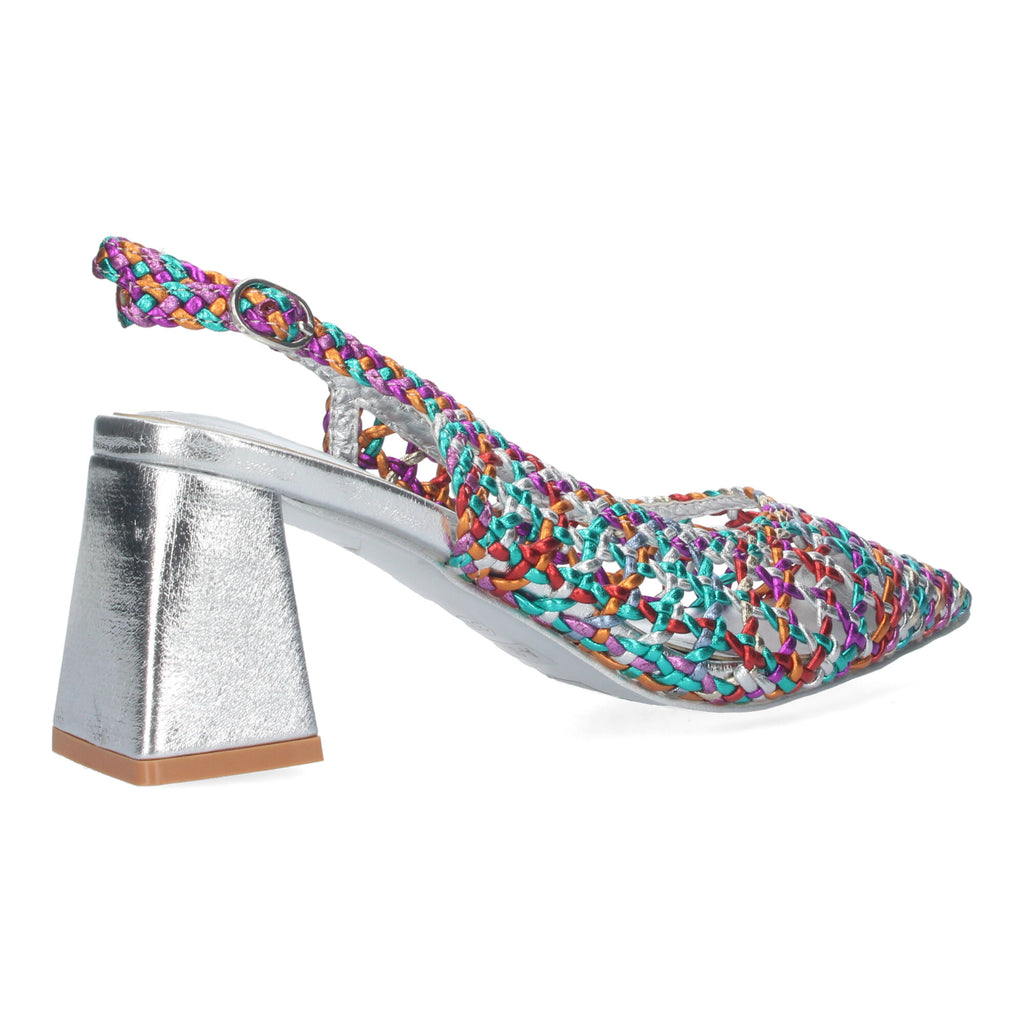 Zapato Multicolor de Salon de Tacon Ancho para Mujer