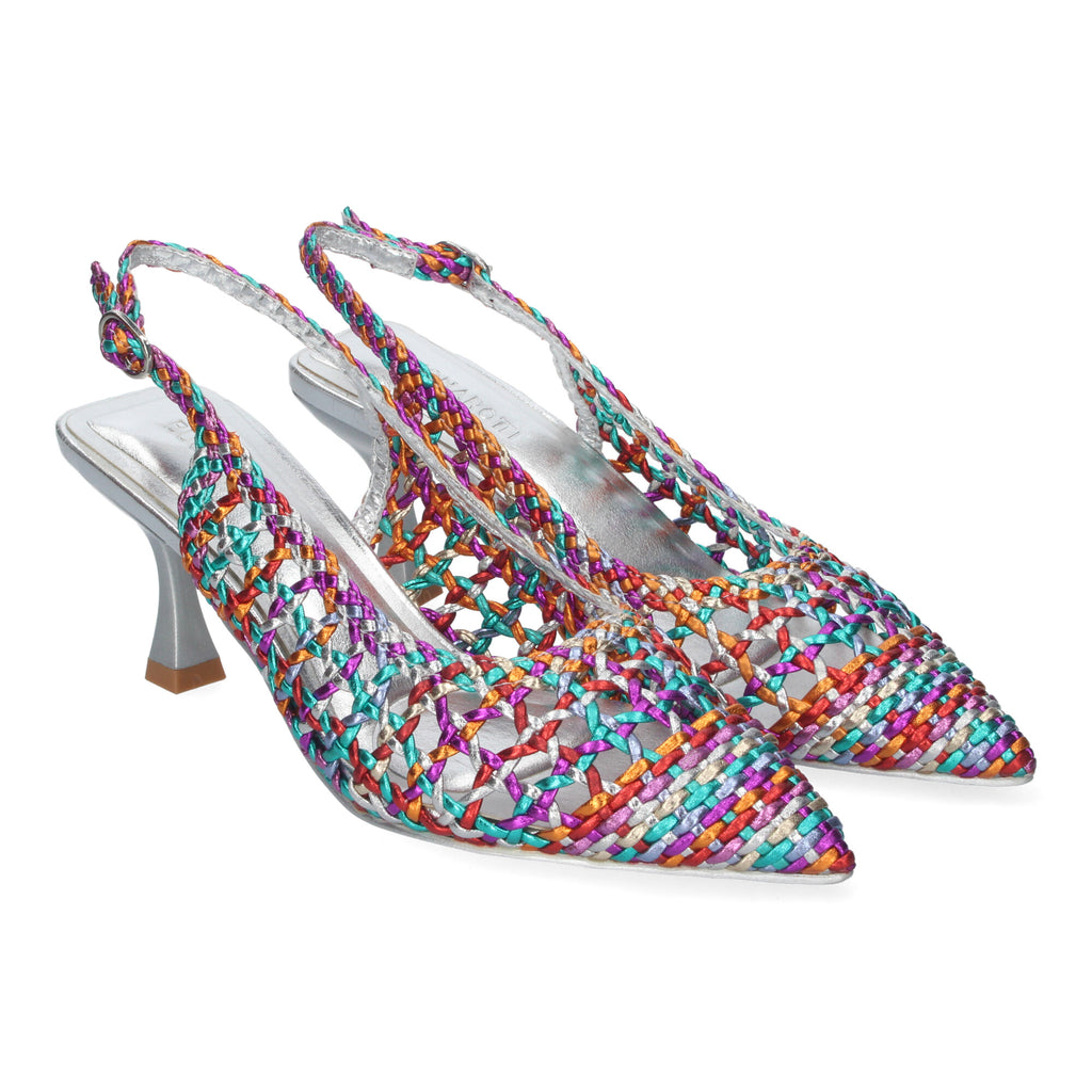 Zapato Multicolor de Salon de Tacon Y Punta Fina para Mujer