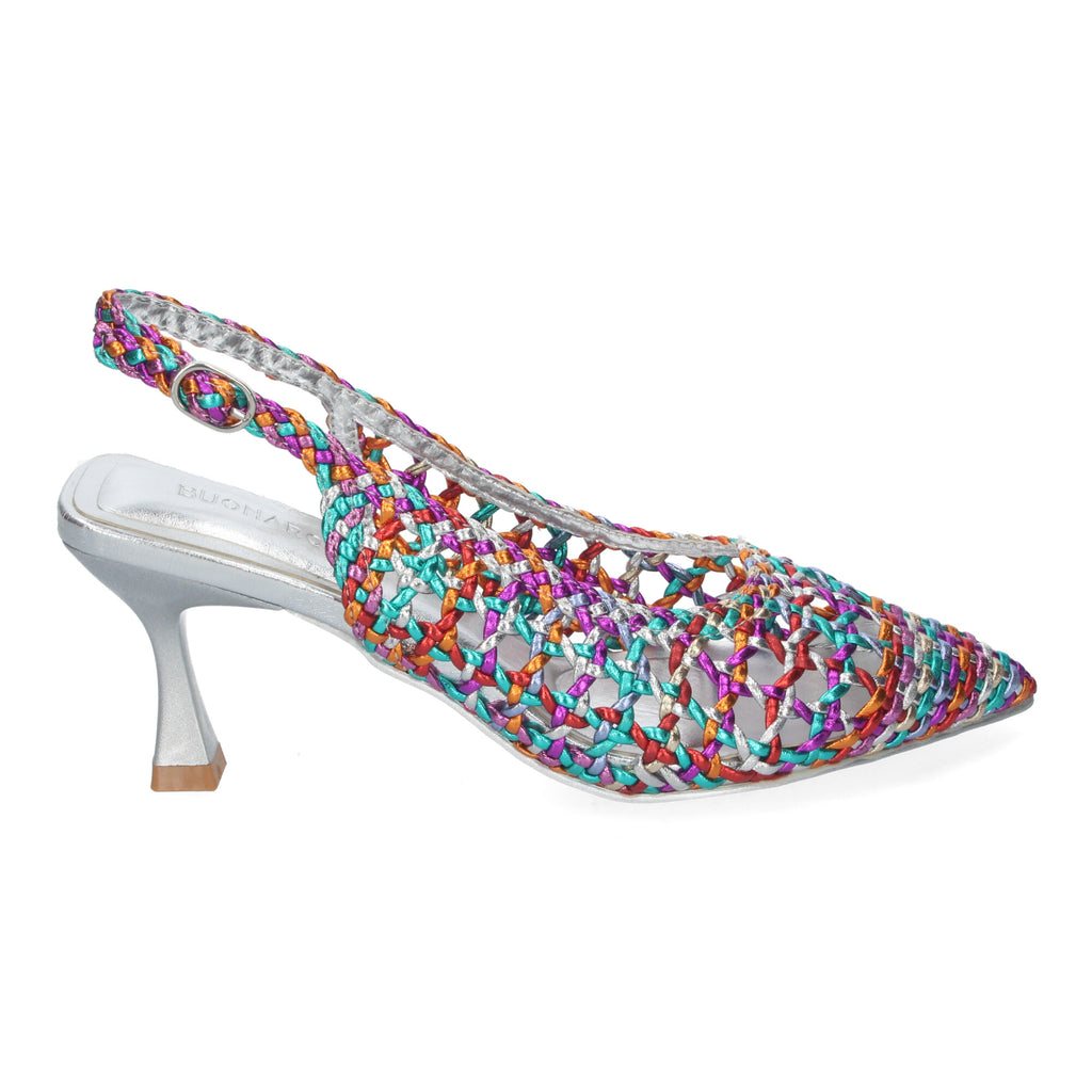 Zapato Multicolor de Salon de Tacon Y Punta Fina para Mujer