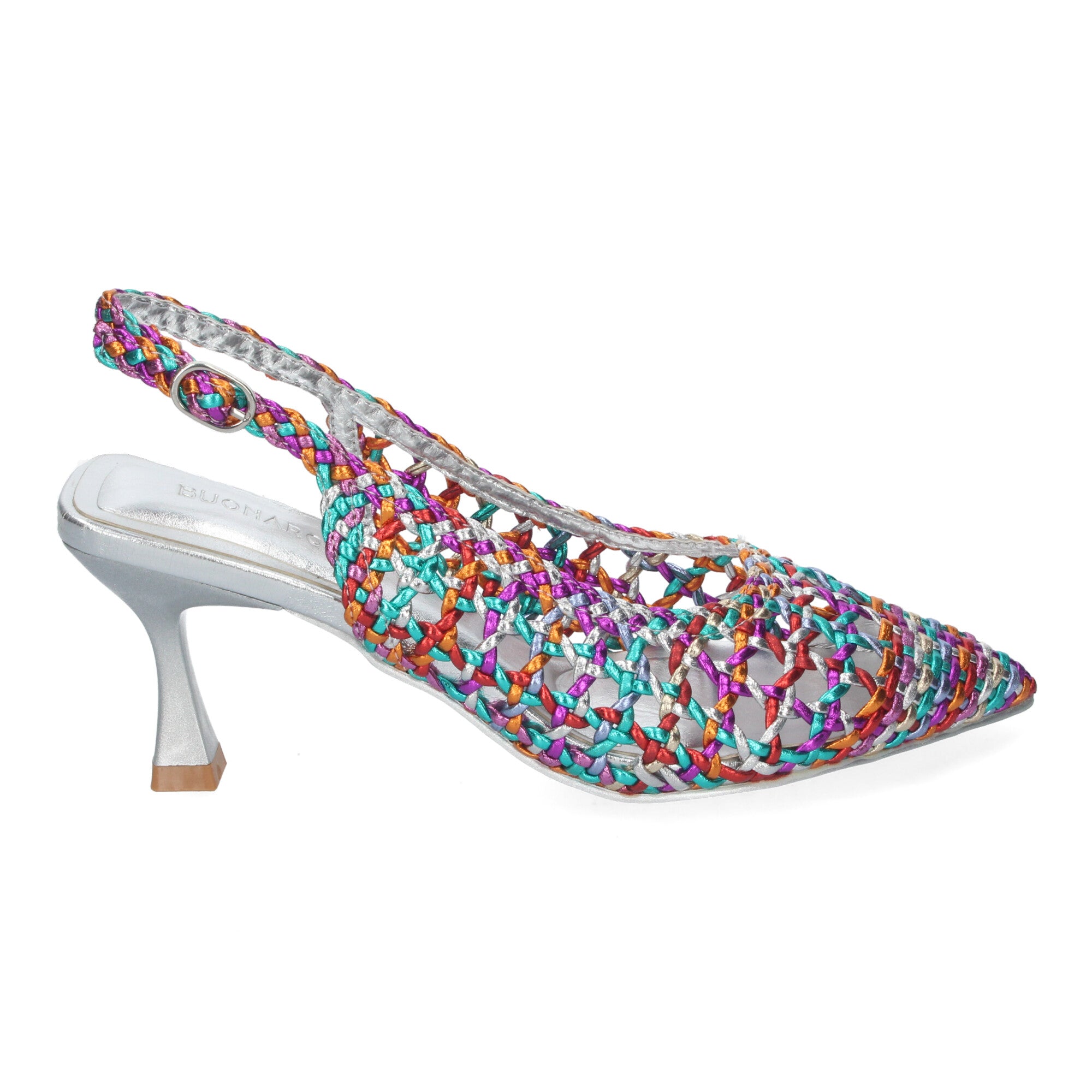 Zapato Multicolor de Salon de Tacon Y Punta Fina para Mujer