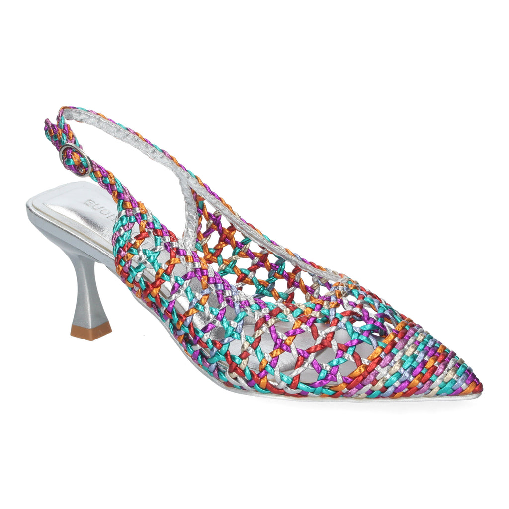 Zapato Multicolor de Salon de Tacon Y Punta Fina para Mujer