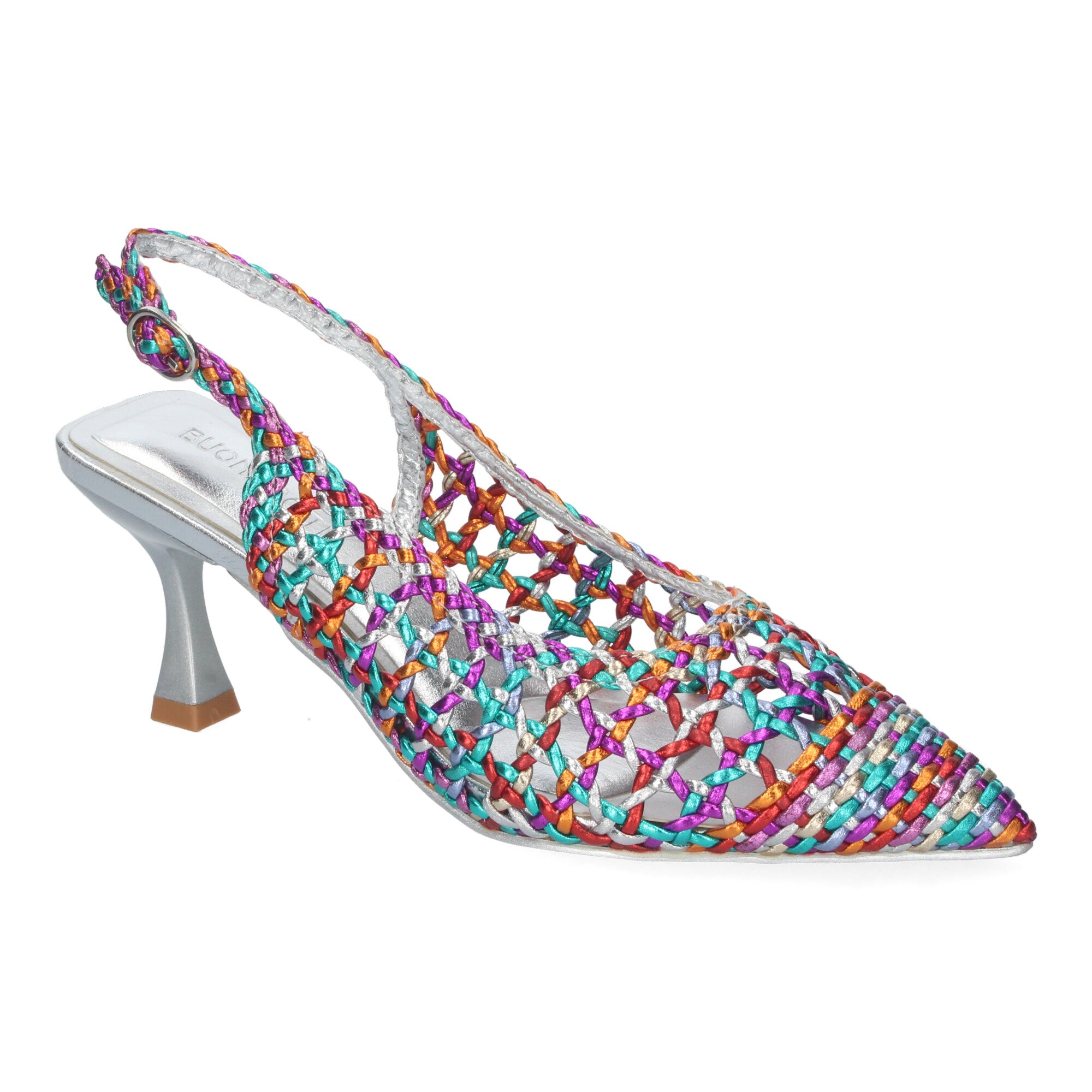 Zapato Multicolor de Salon de Tacon Y Punta Fina para Mujer