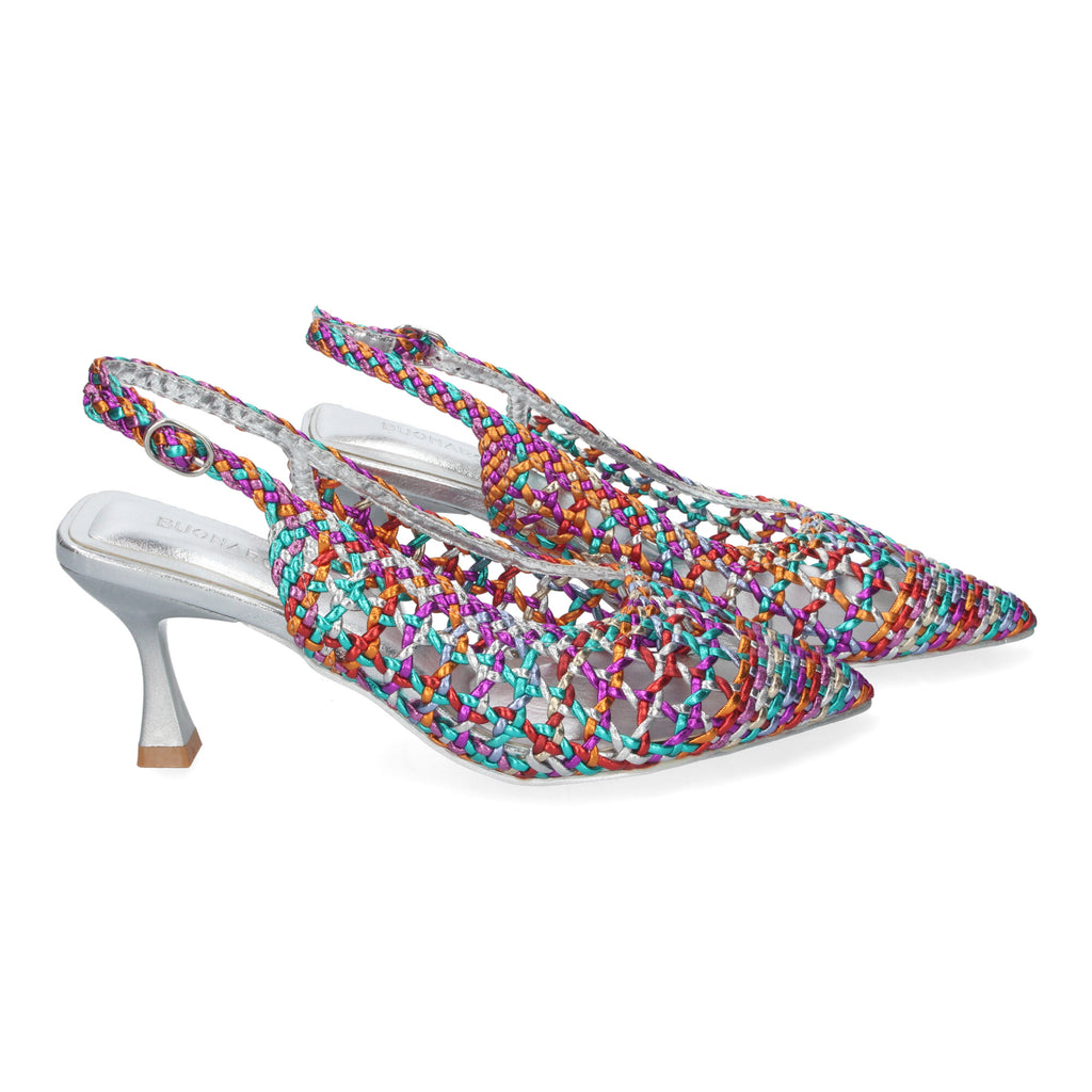 Zapato Multicolor de Salon de Tacon Y Punta Fina para Mujer