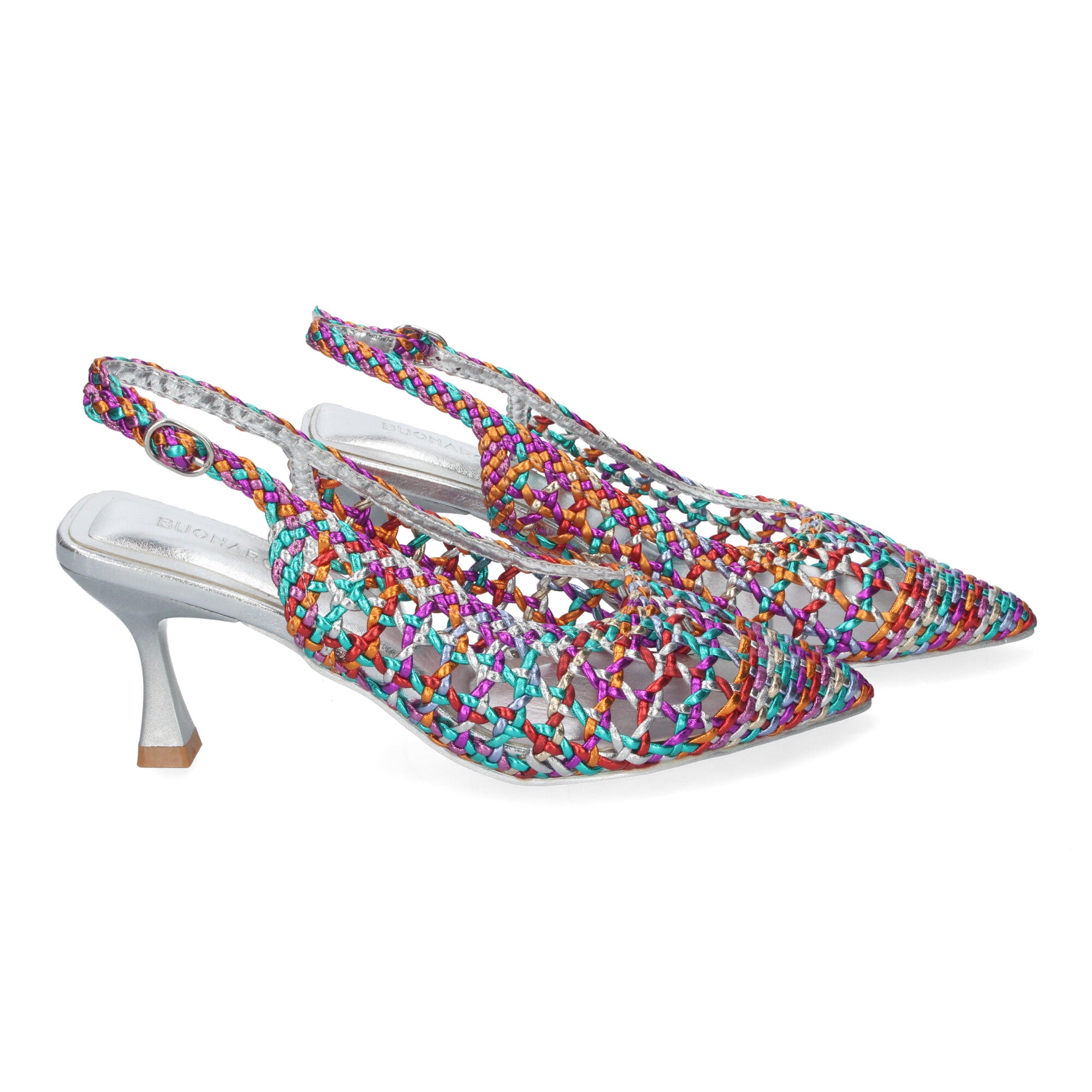 Zapato Multicolor de Salon de Tacon Y Punta Fina para Mujer
