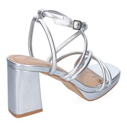 Cyrena Summer Chic – Sandalia de Tacón para Mujer con Tiras en el Empeine y Cierre de Hebilla