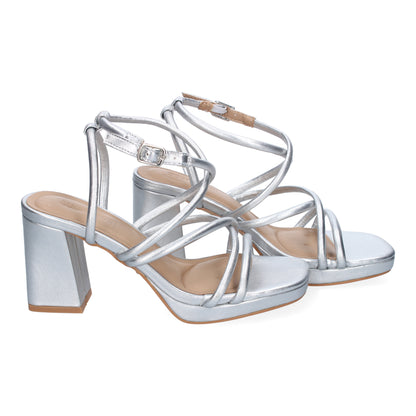 Cyrena Summer Chic – Sandalia de Tacón para Mujer con Tiras en el Empeine y Cierre de Hebilla
