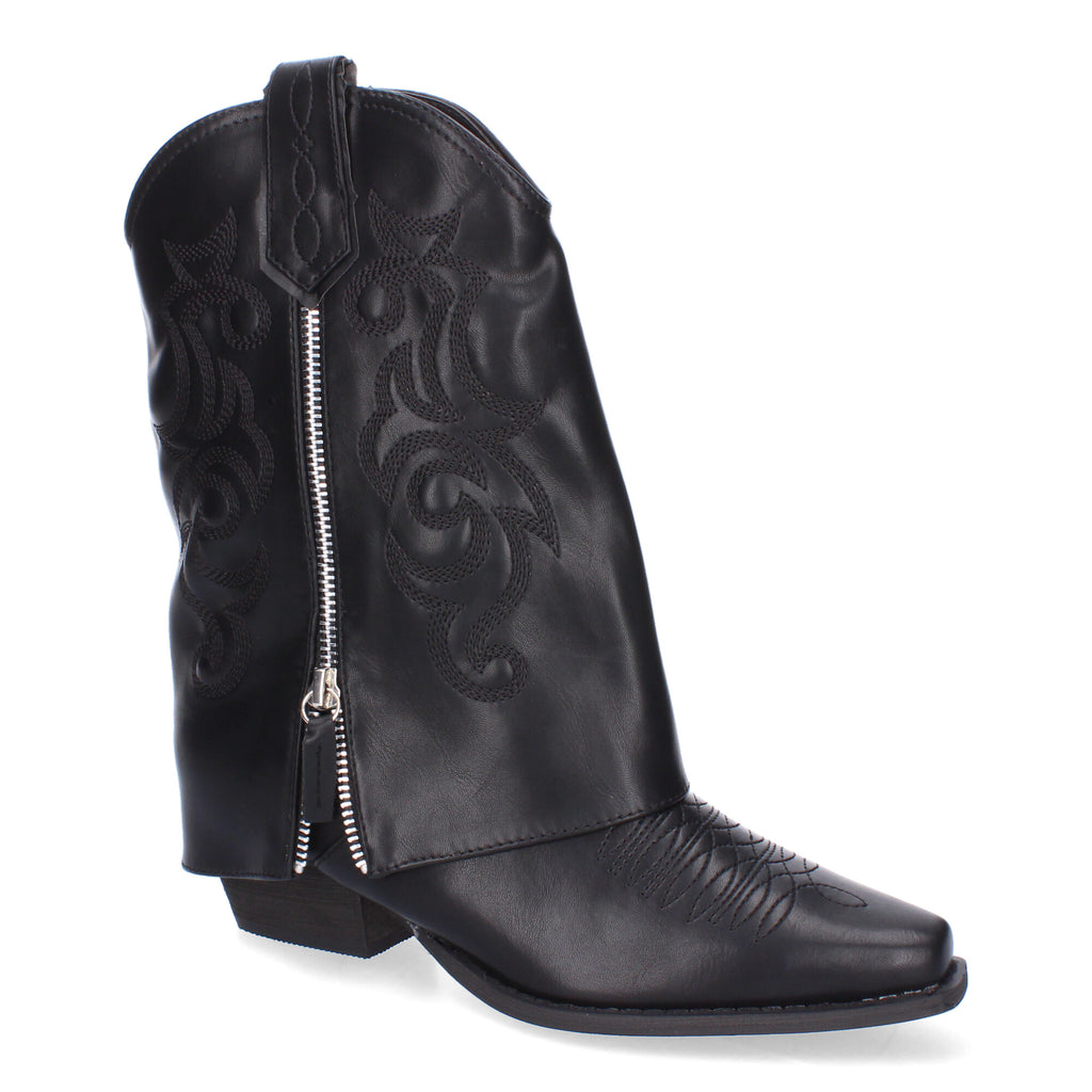 Botas de Tacón Cowboy con Polaina y Bordado Elegante para Mujer