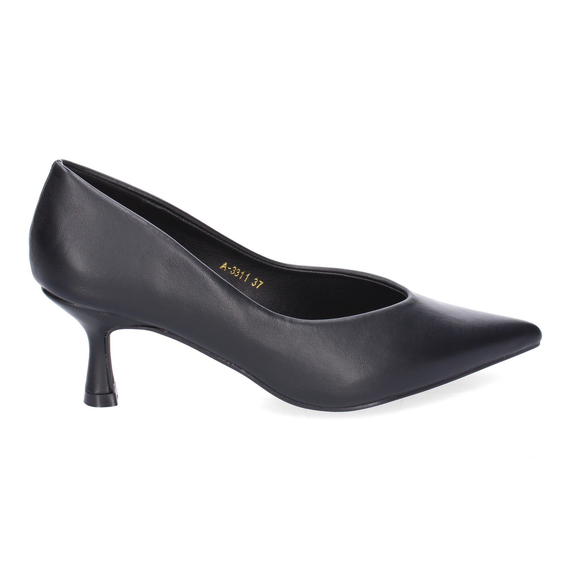 Zapato Negro de Salon de Tacon Y Punta Fina para Mujer