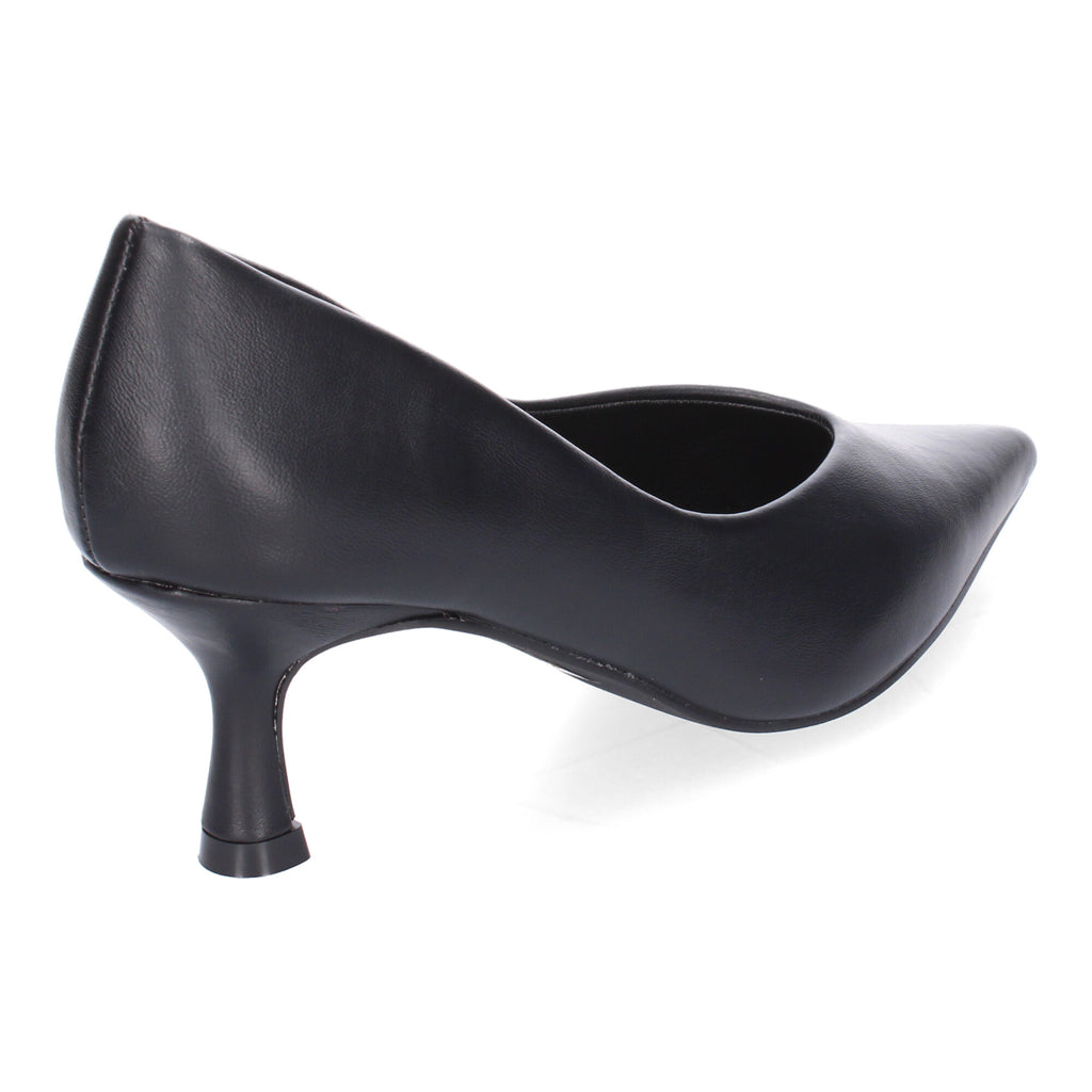 Zapato Negro de Salon de Tacon Y Punta Fina para Mujer