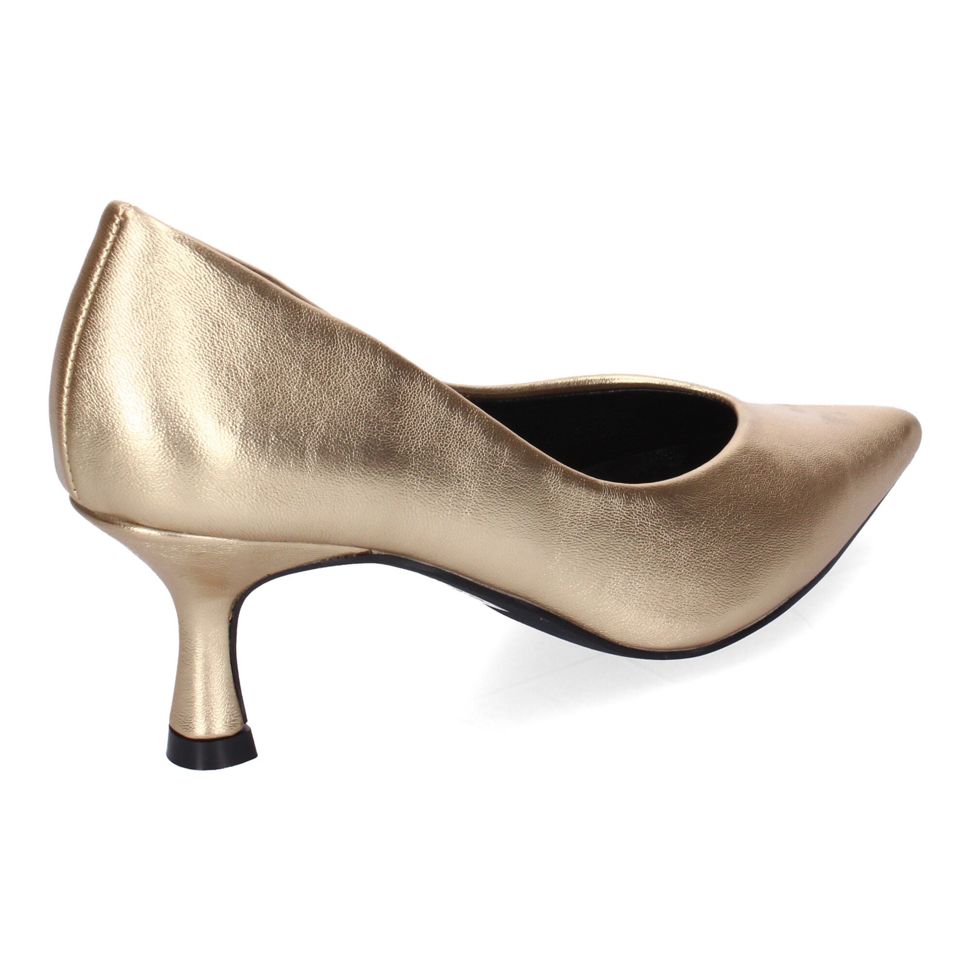Zapato Dorado de Salon de Tacon Y Punta Fina para Mujer
