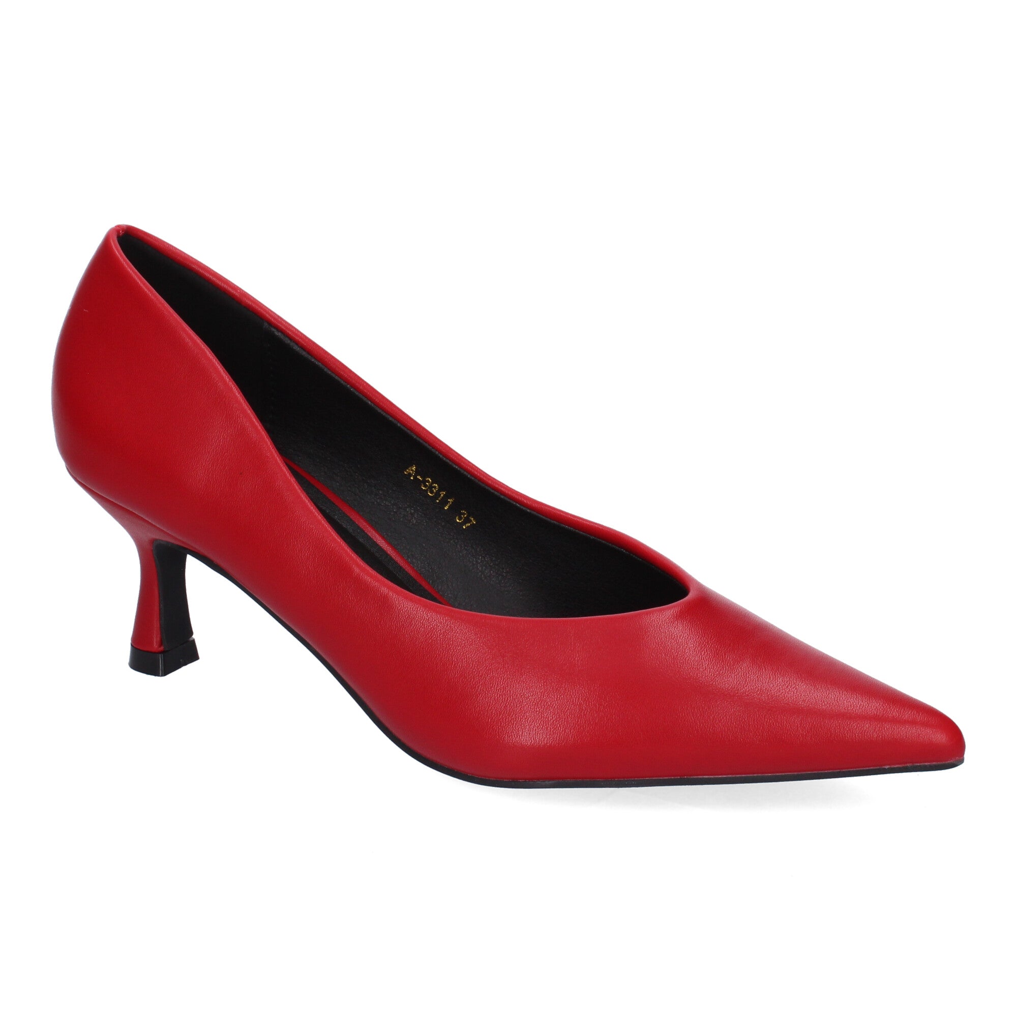 Zapato Rojo de Salon de Tacon Y Punta Fina para Mujer