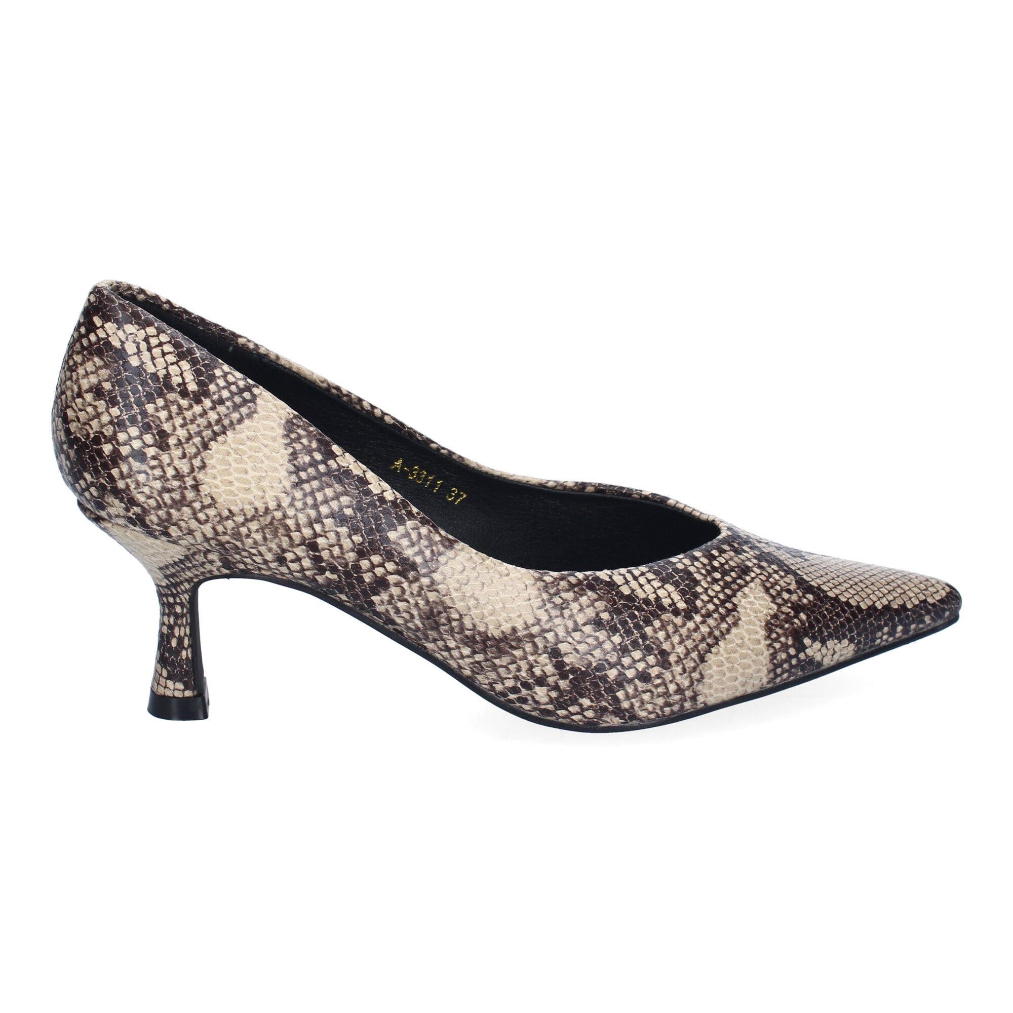 Zapato Serpiente de Salon Elegante de Tacon Bajo Y Punta Fina para Mujer