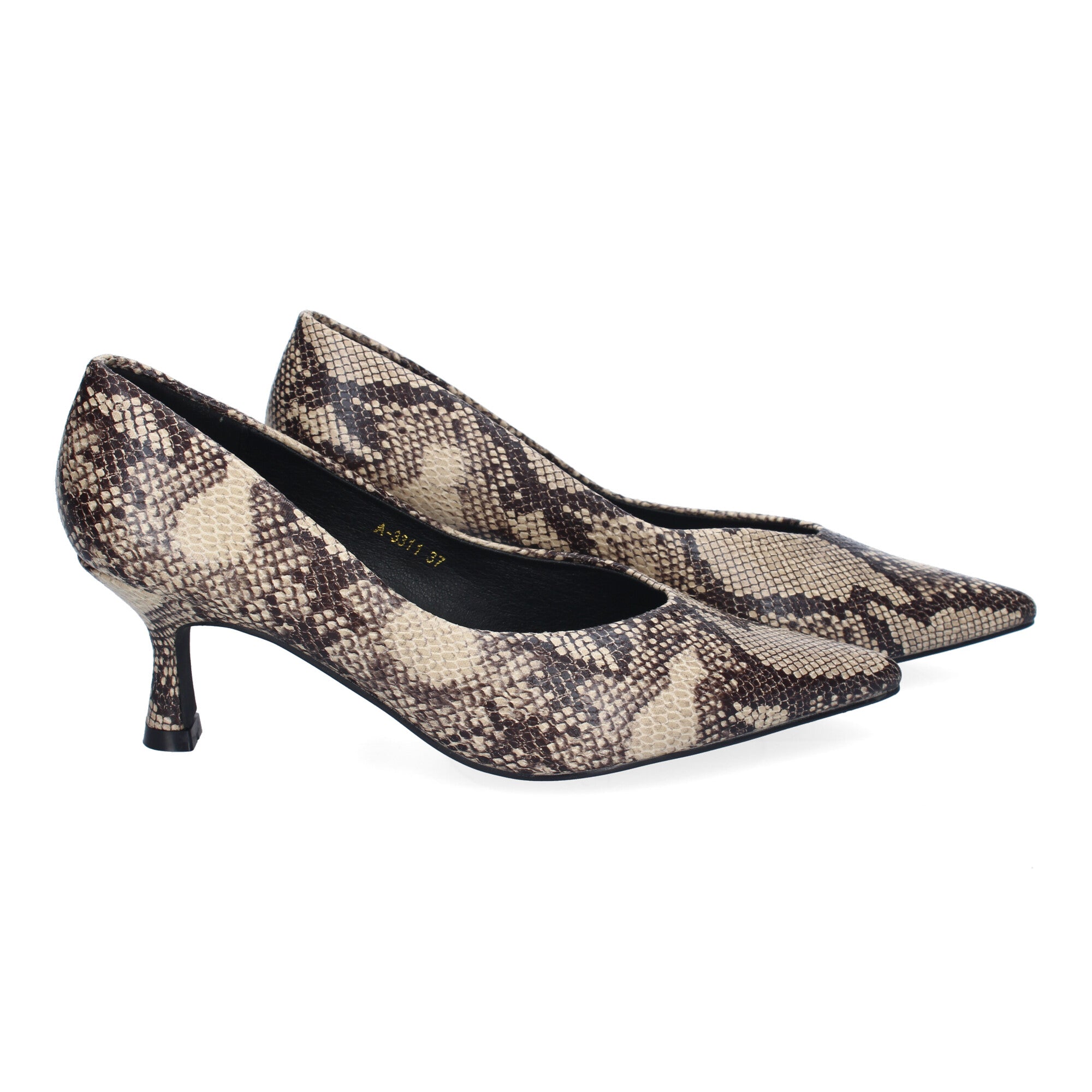 Zapato Serpiente de Salon Elegante de Tacon Bajo Y Punta Fina para Mujer