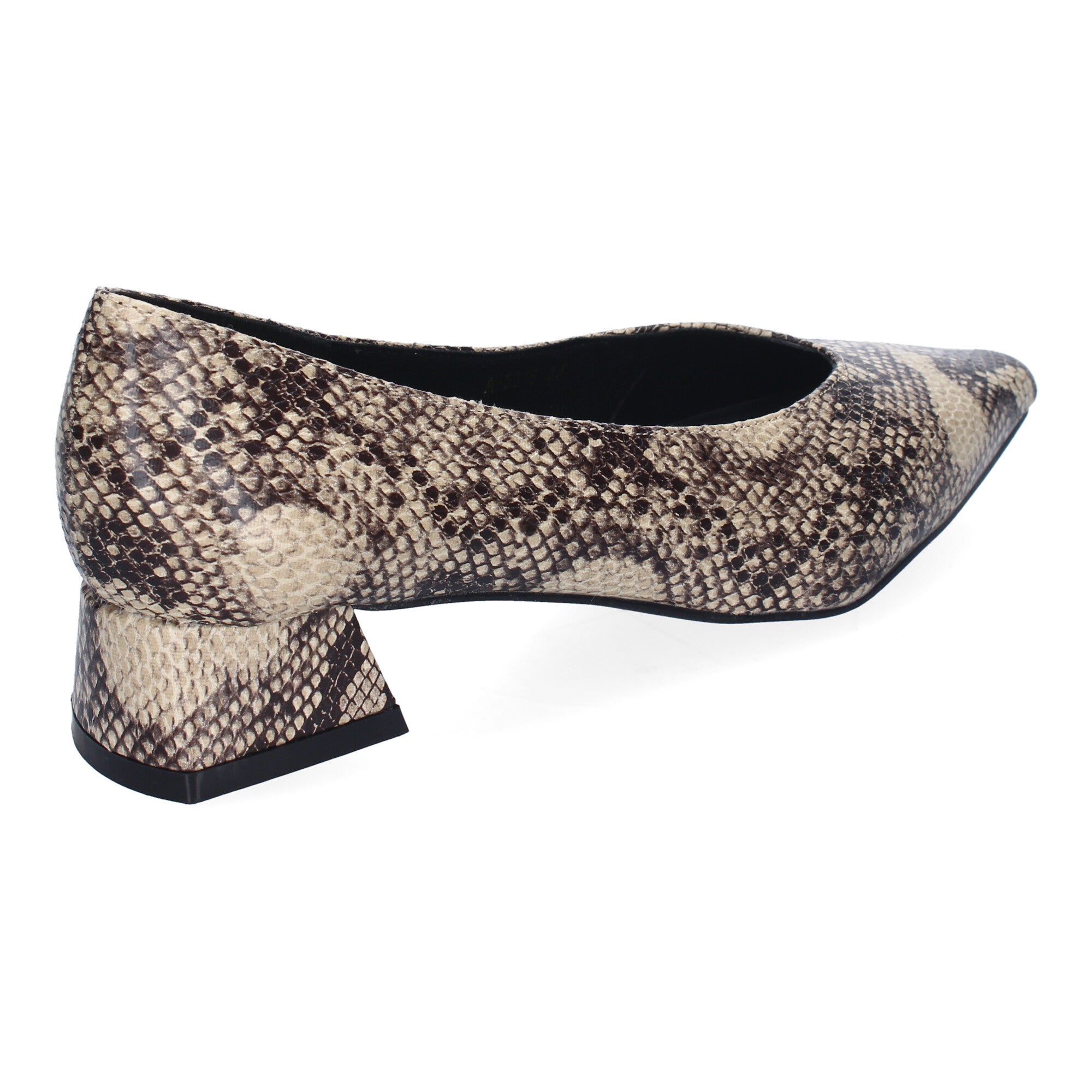 Zapato Serpiente de Salon Elegante Y Clasico de Tacon Ancho Y Punta Fina para Mujer
