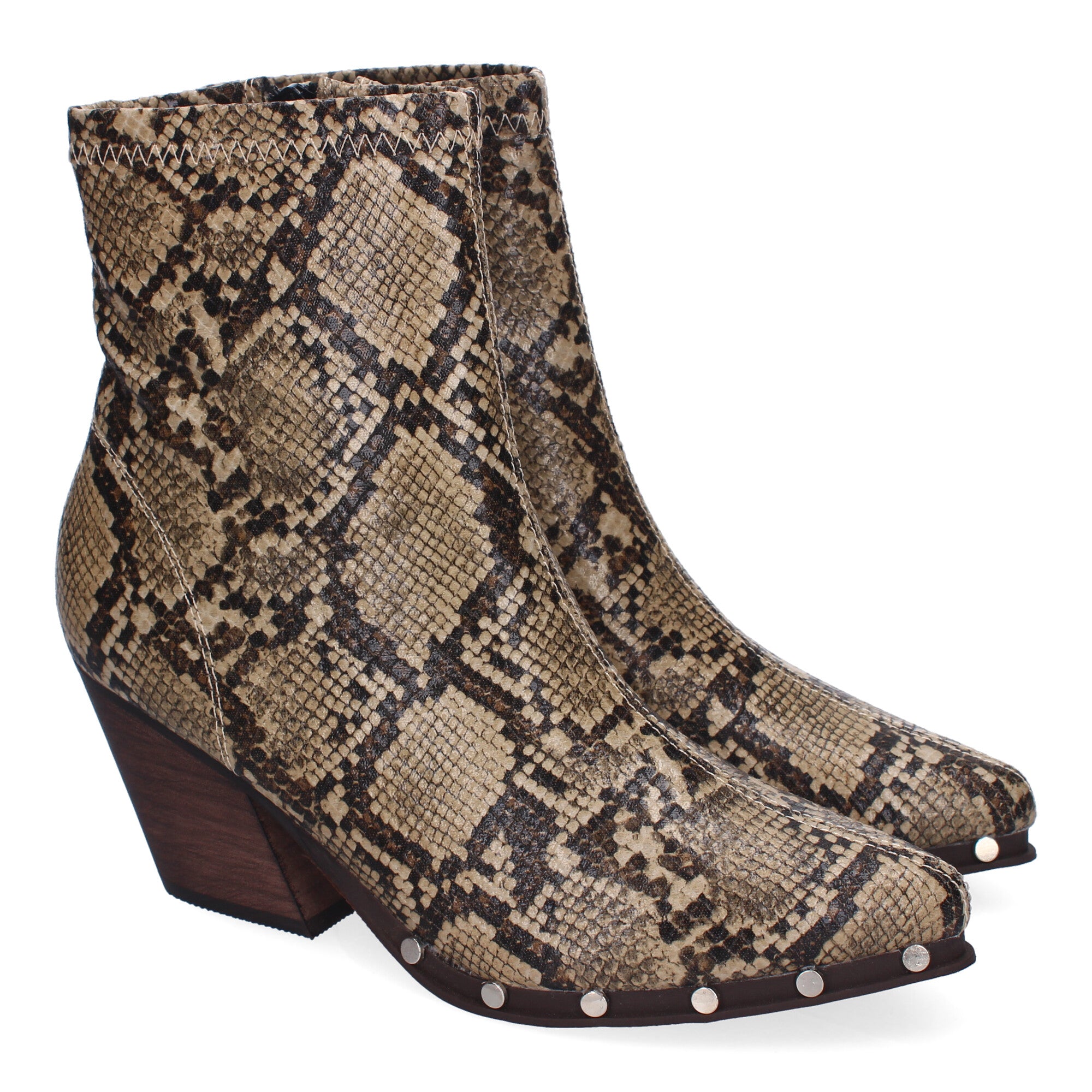 Botines Cowboy de Tacón Cubano  con Tachuelas para Mujer
