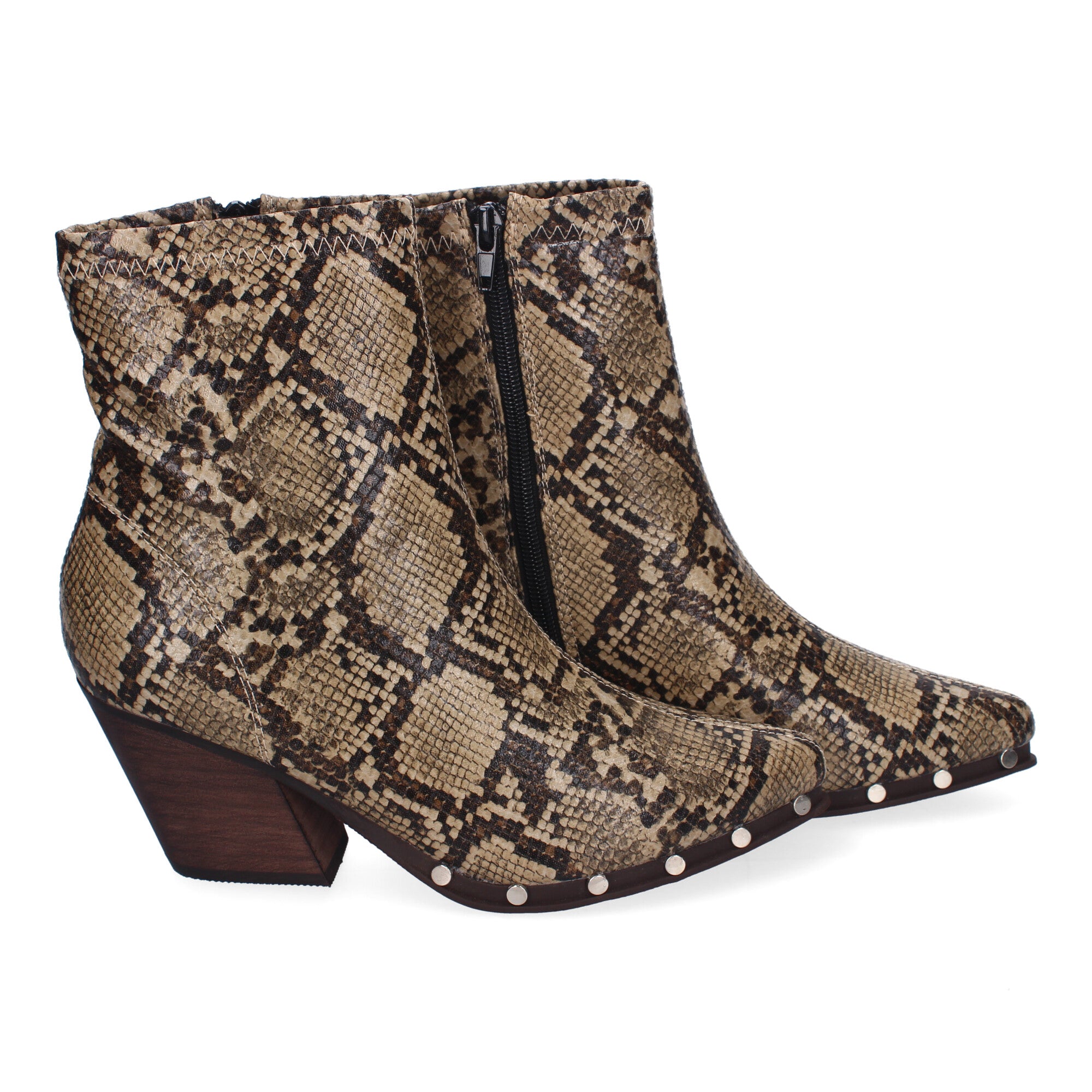 Botines Cowboy de Tacón Cubano  con Tachuelas para Mujer