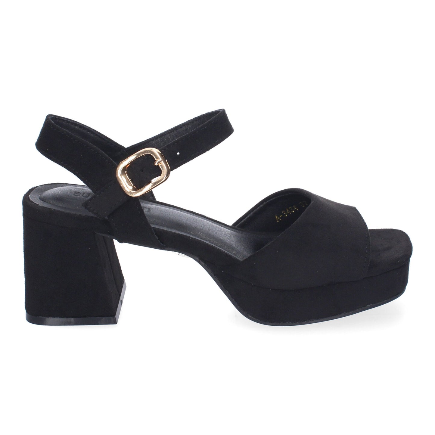 Cyrena Black Elegance – Sandalias Negras de Tacón para Mujer con Correa Ajustable y Puntera Abierta