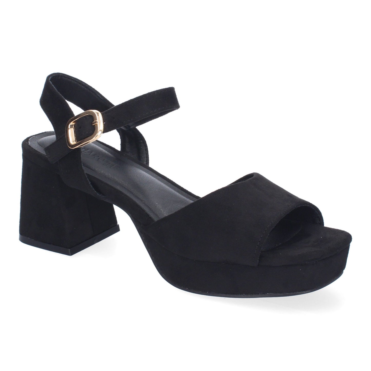 Cyrena Black Elegance – Sandalias Negras de Tacón para Mujer con Correa Ajustable y Puntera Abierta