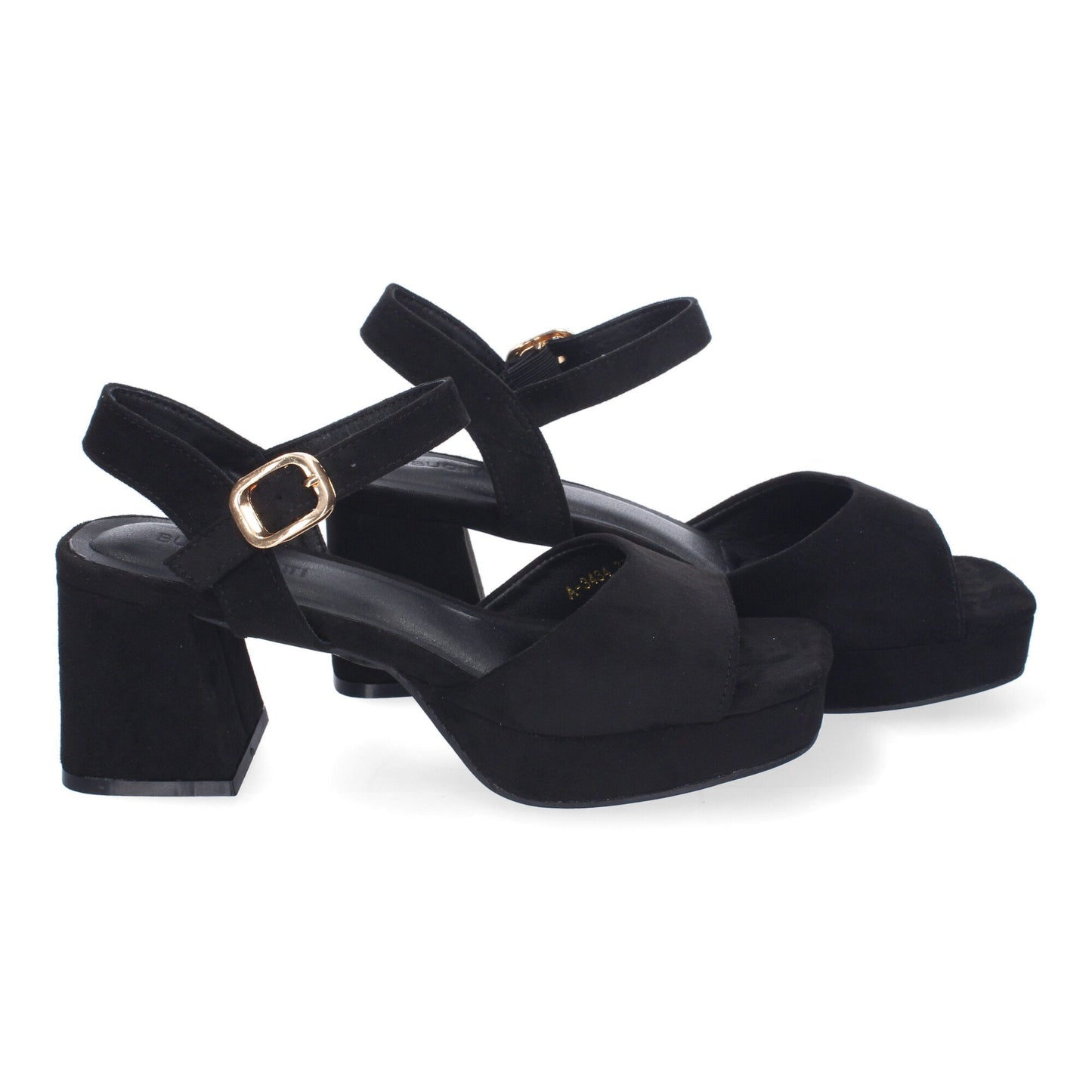 Cyrena Black Elegance – Sandalias Negras de Tacón para Mujer con Correa Ajustable y Puntera Abierta