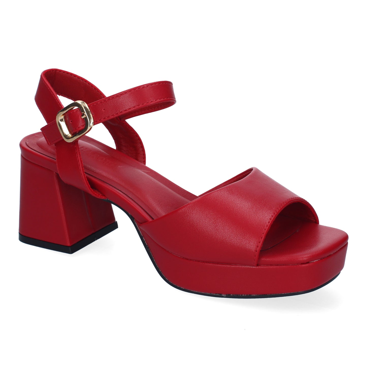 Cyrena Red Passion – Sandalias Rojas de Tacón para Mujer con Correa Ajustable y Puntera Abierta