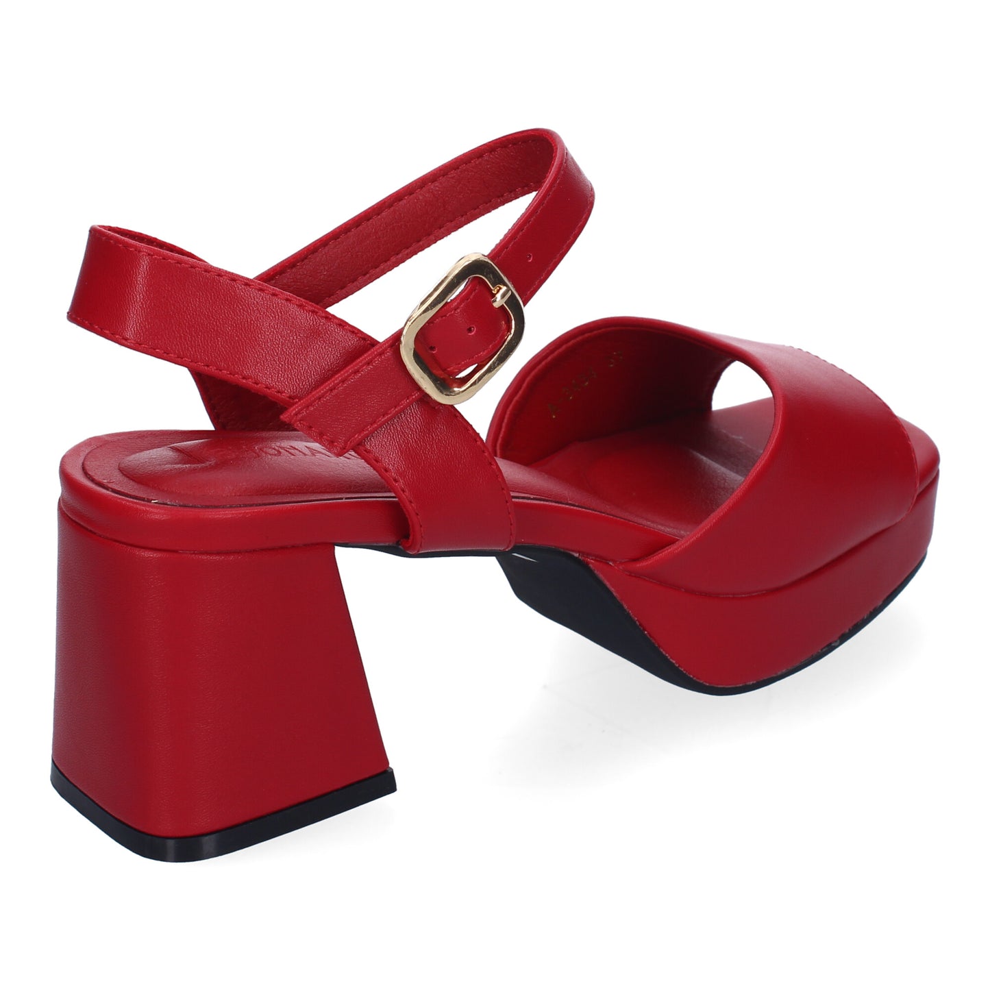 Cyrena Red Passion – Sandalias Rojas de Tacón para Mujer con Correa Ajustable y Puntera Abierta