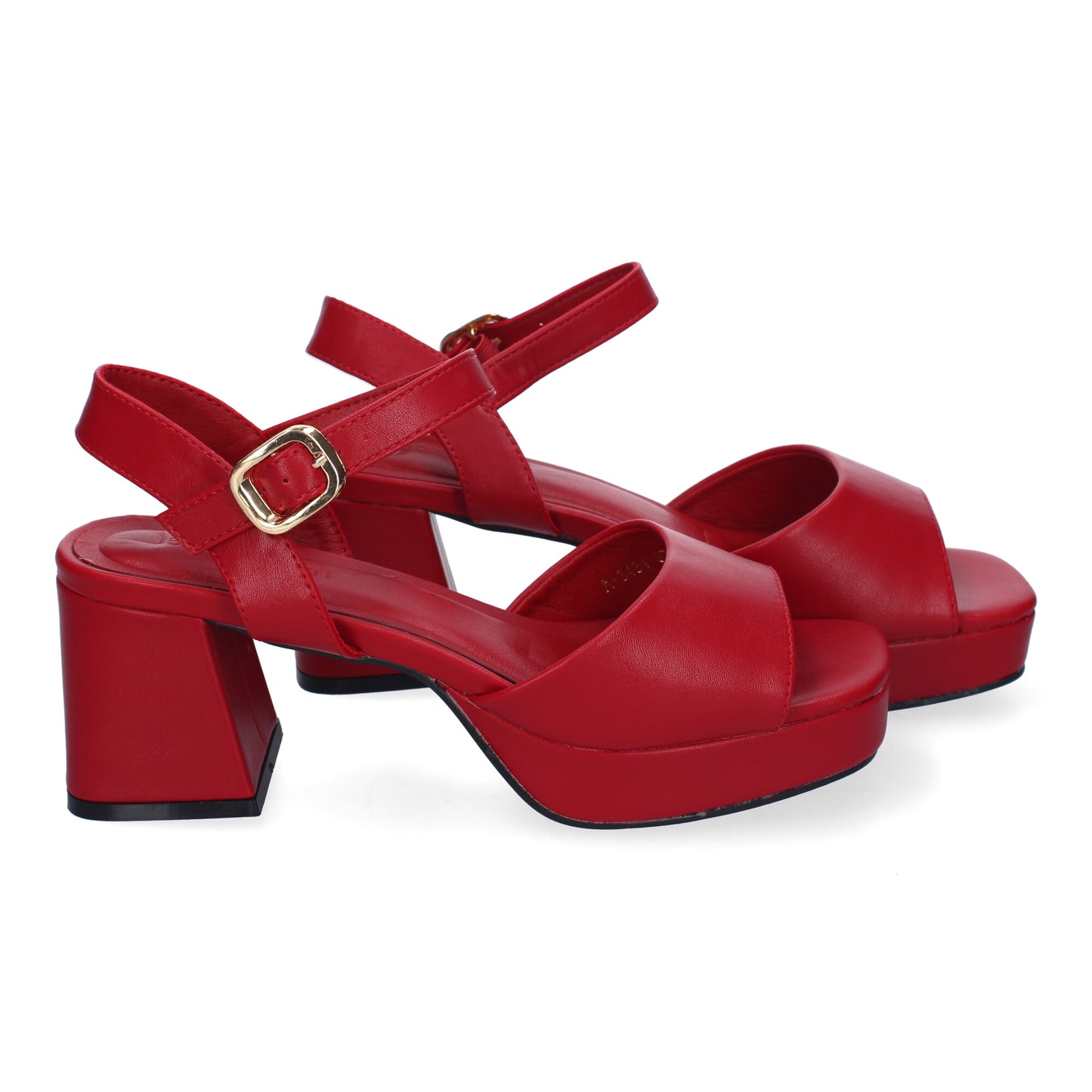 Cyrena Red Passion – Sandalias Rojas de Tacón para Mujer con Correa Ajustable y Puntera Abierta