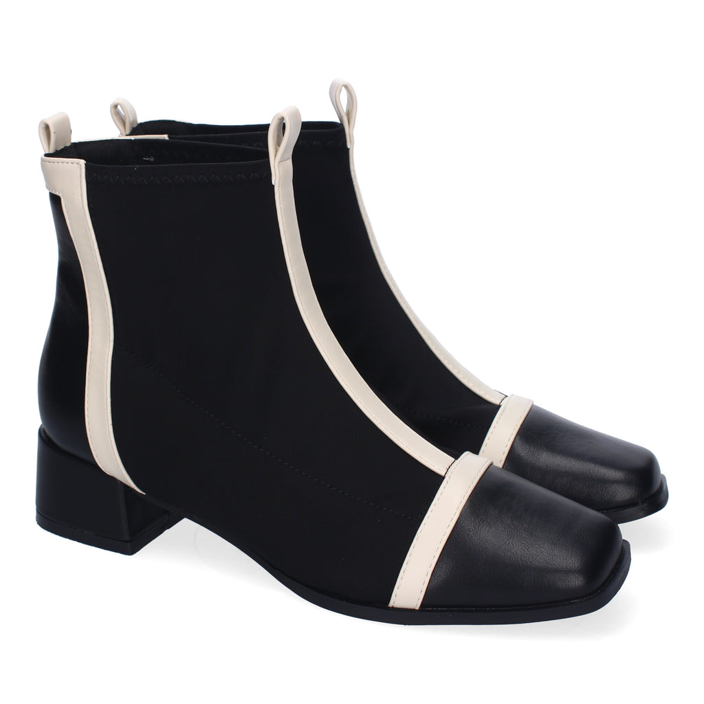 Botines Bicolor Comodos De Mujer