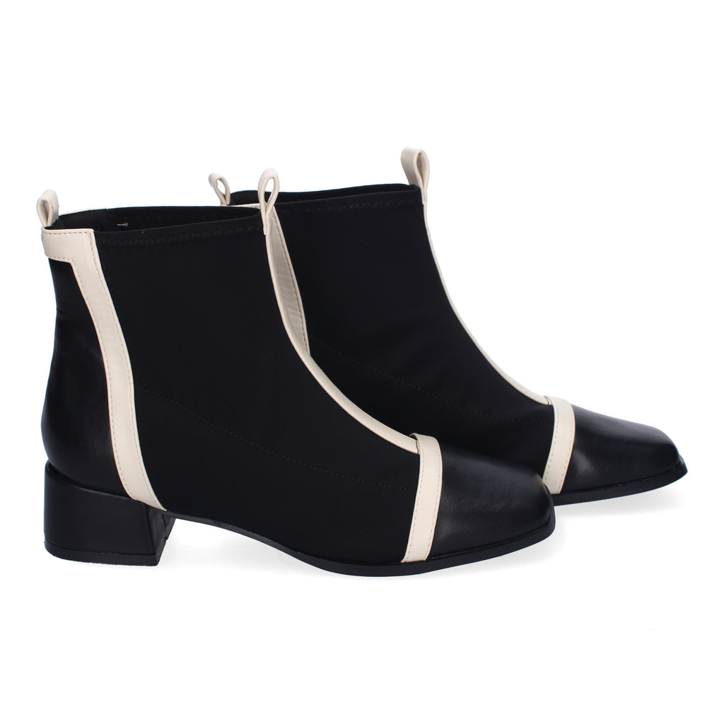Botines Bicolor Comodos De Mujer