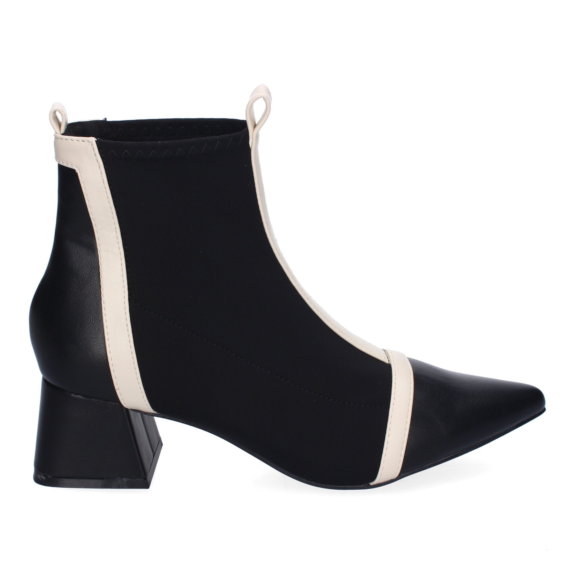 Botines De Tacón Bicolor Comodos De Mujer