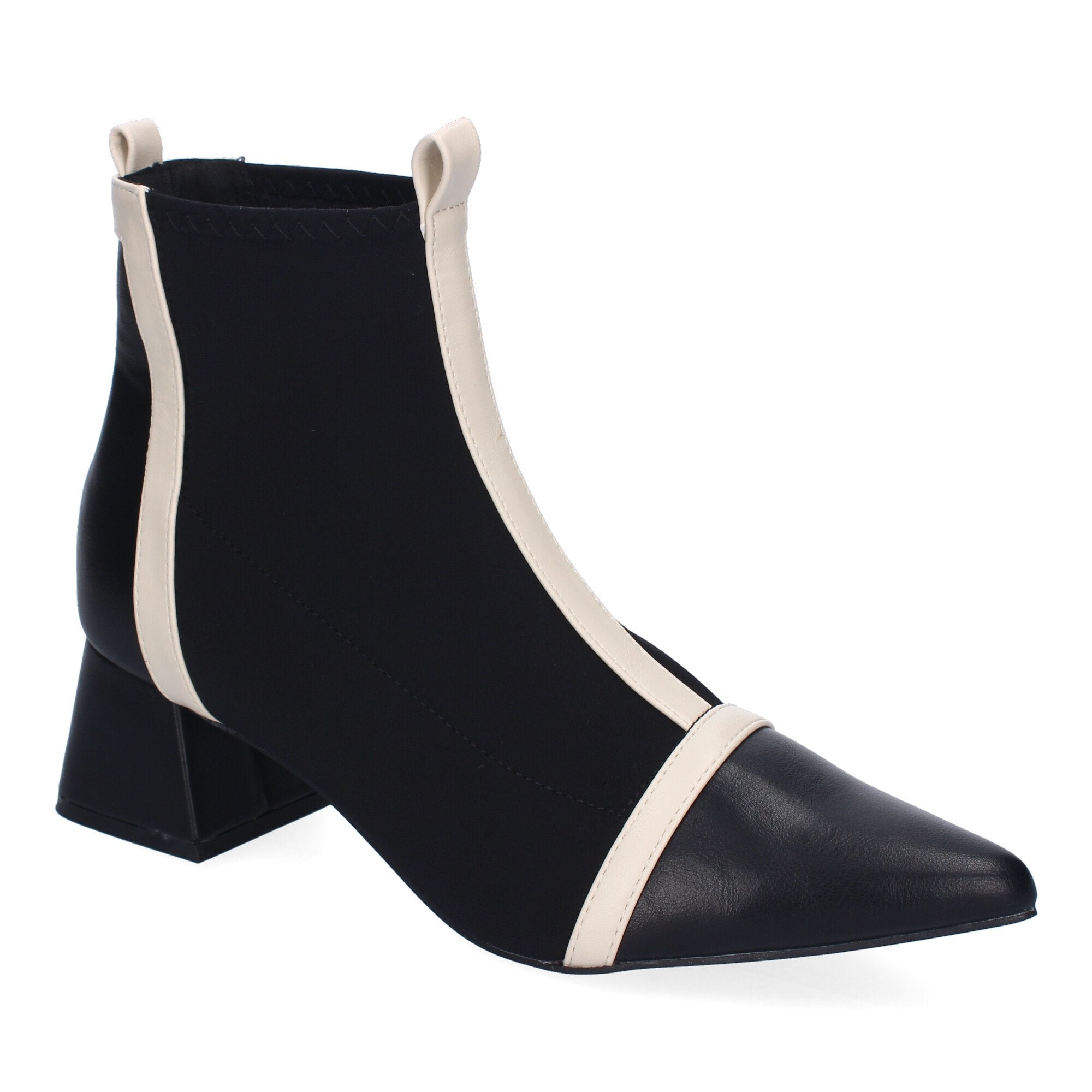 Botines De Tacón Bicolor Comodos De Mujer