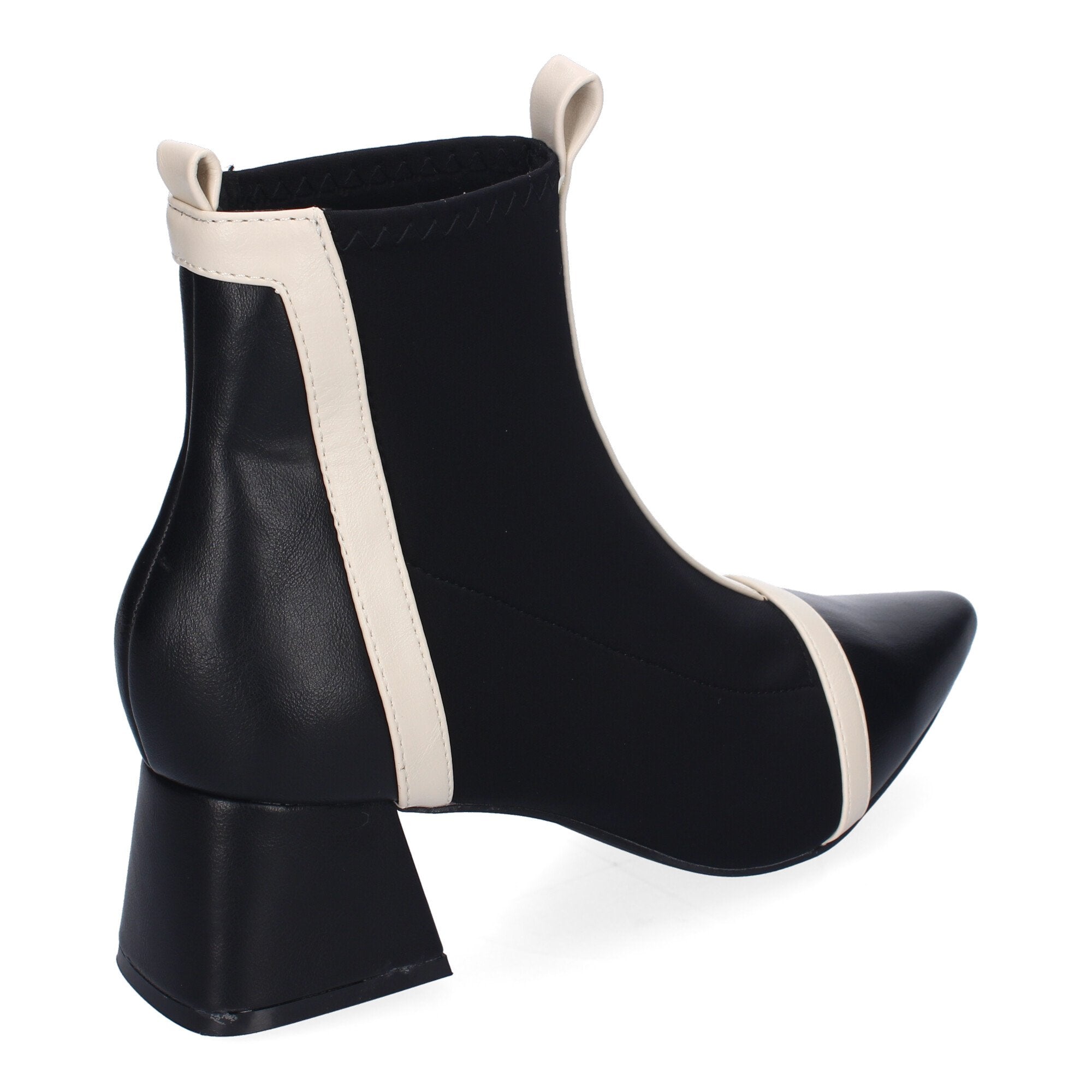 Botines De Tacón Bicolor Comodos De Mujer