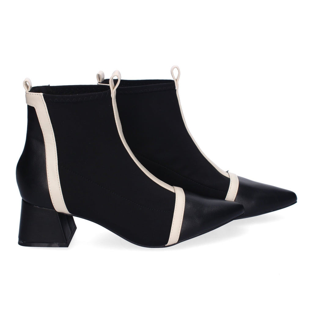 Botines De Tacón Bicolor Comodos De Mujer