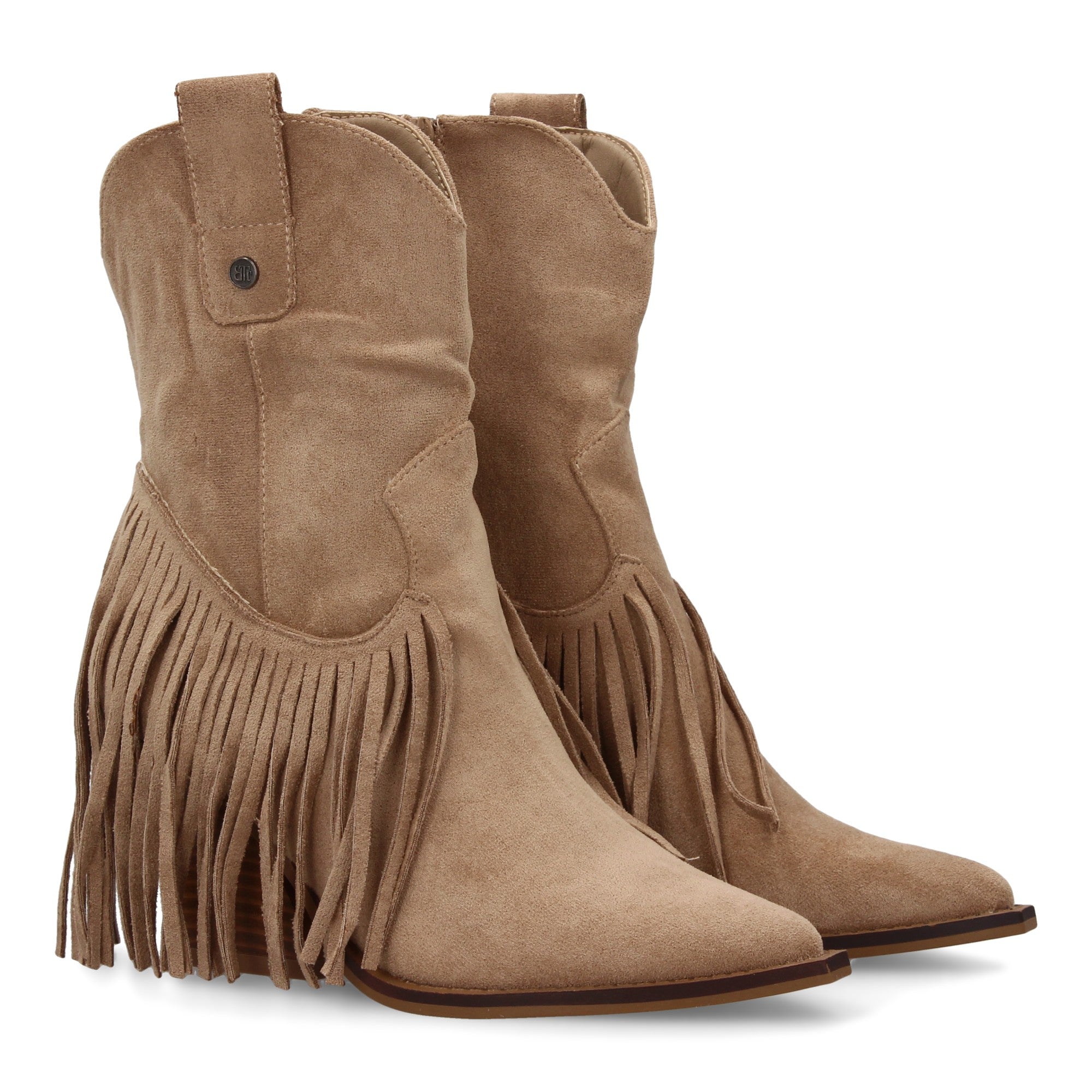 botin campero tacon cubano con flecos