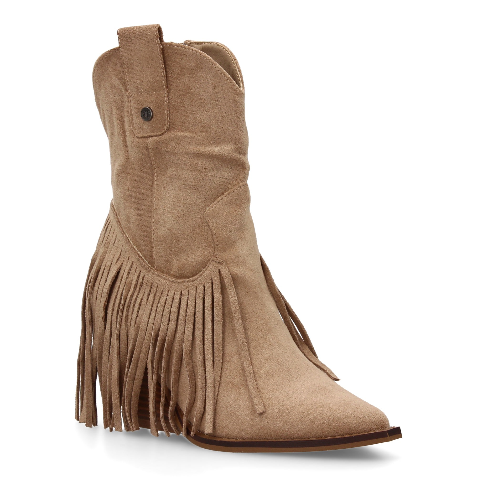 botin campero tacon cubano con flecos