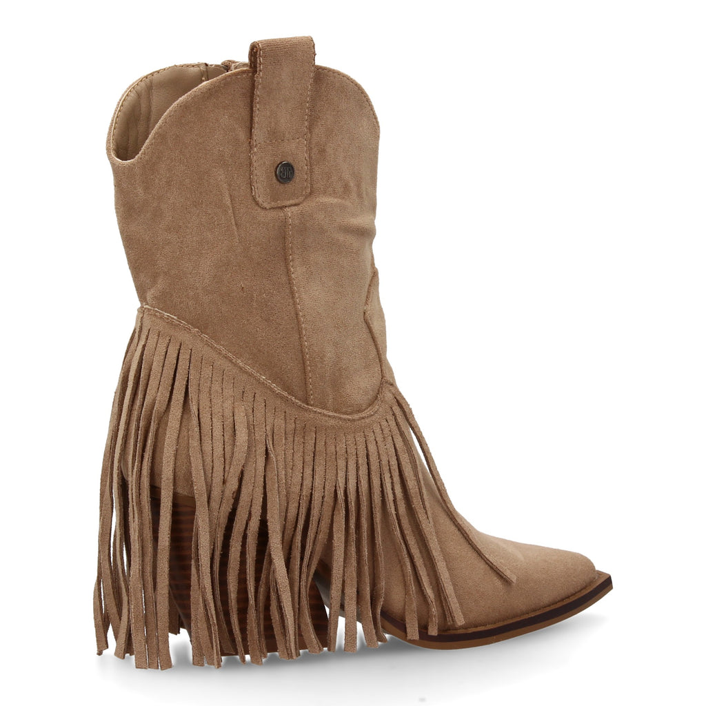 botin campero tacon cubano con flecos