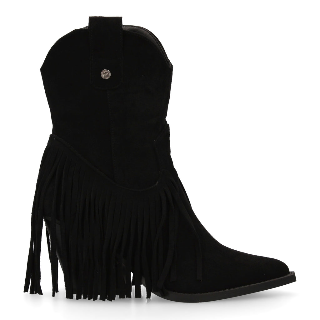 botin campero tacon cubano con flecos