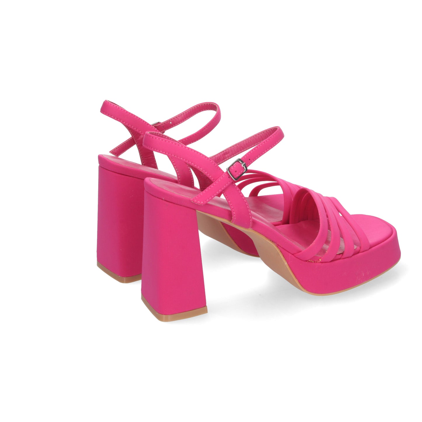 Cyrena Fuchsia Impact – Sandalias Fucsia de Tacón Alto con Plataforma y Correas Cruzadas