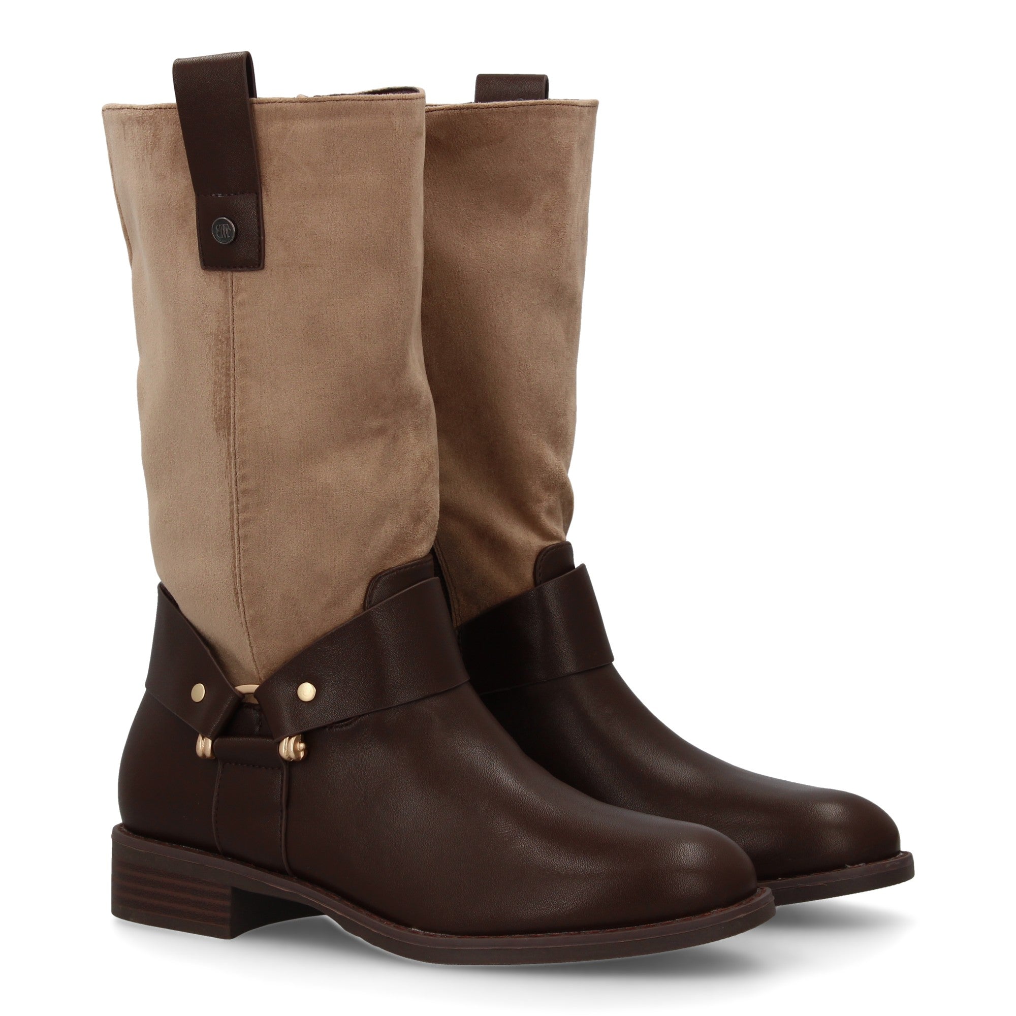 Botas kaki con cremallera