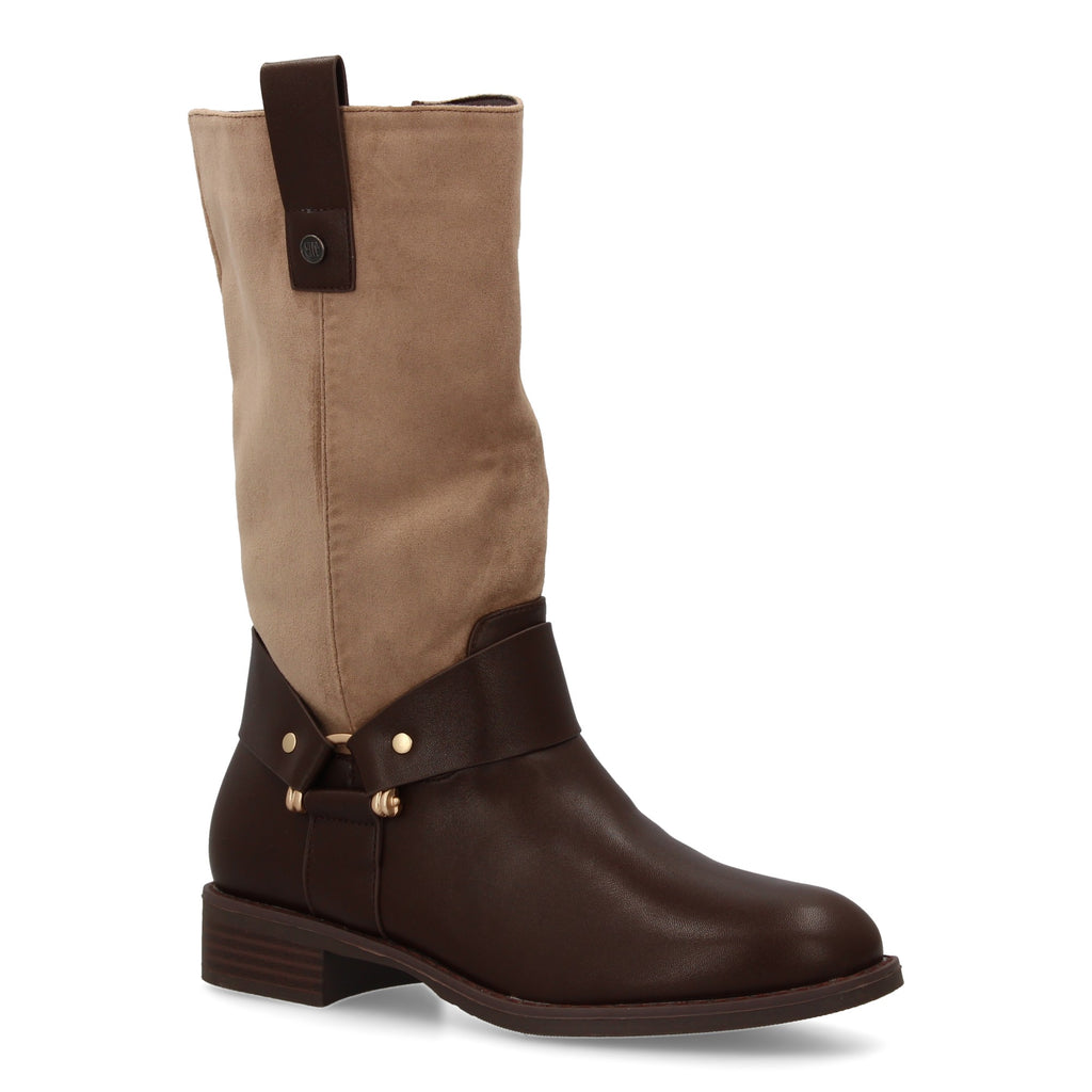 Botas kaki con cremallera