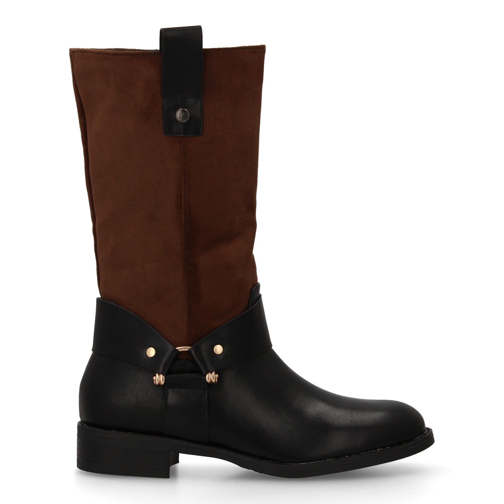 Bota marrón con cremallera