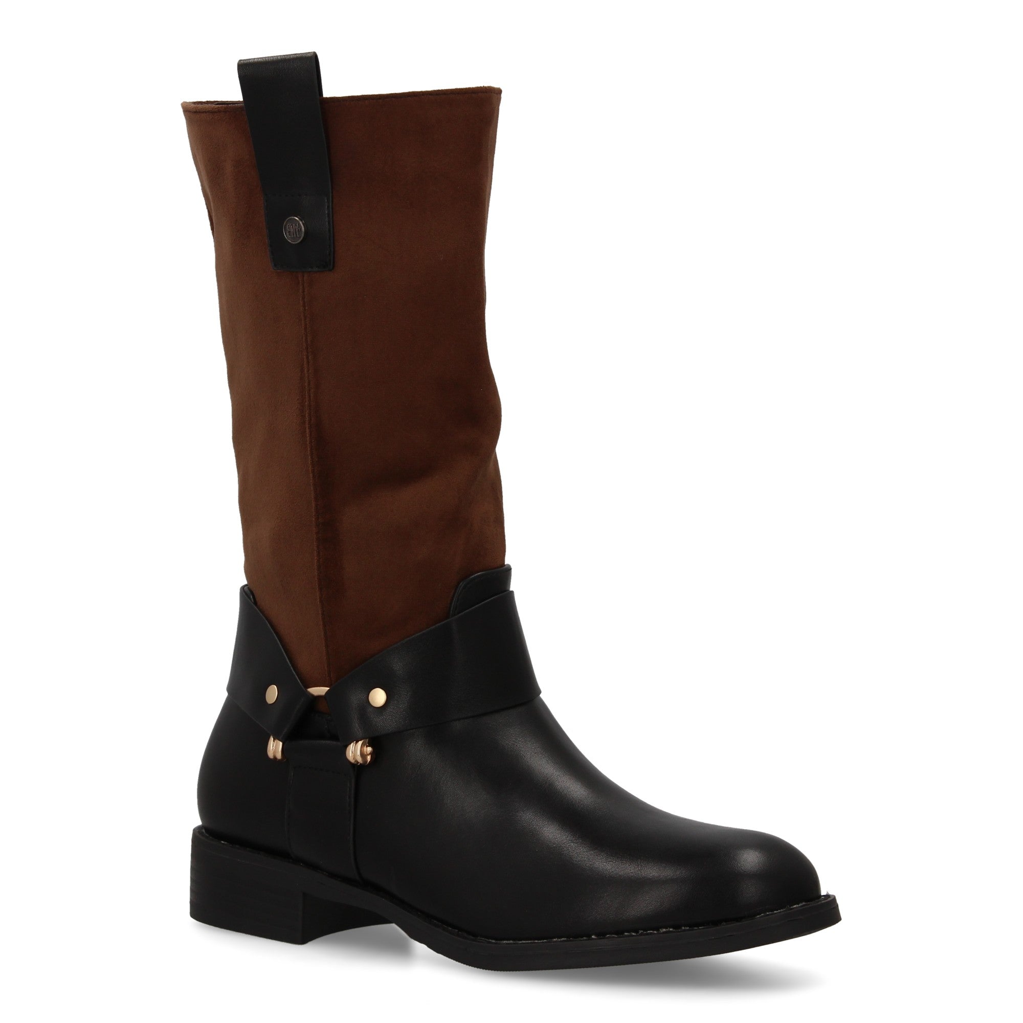 Bota marrón con cremallera