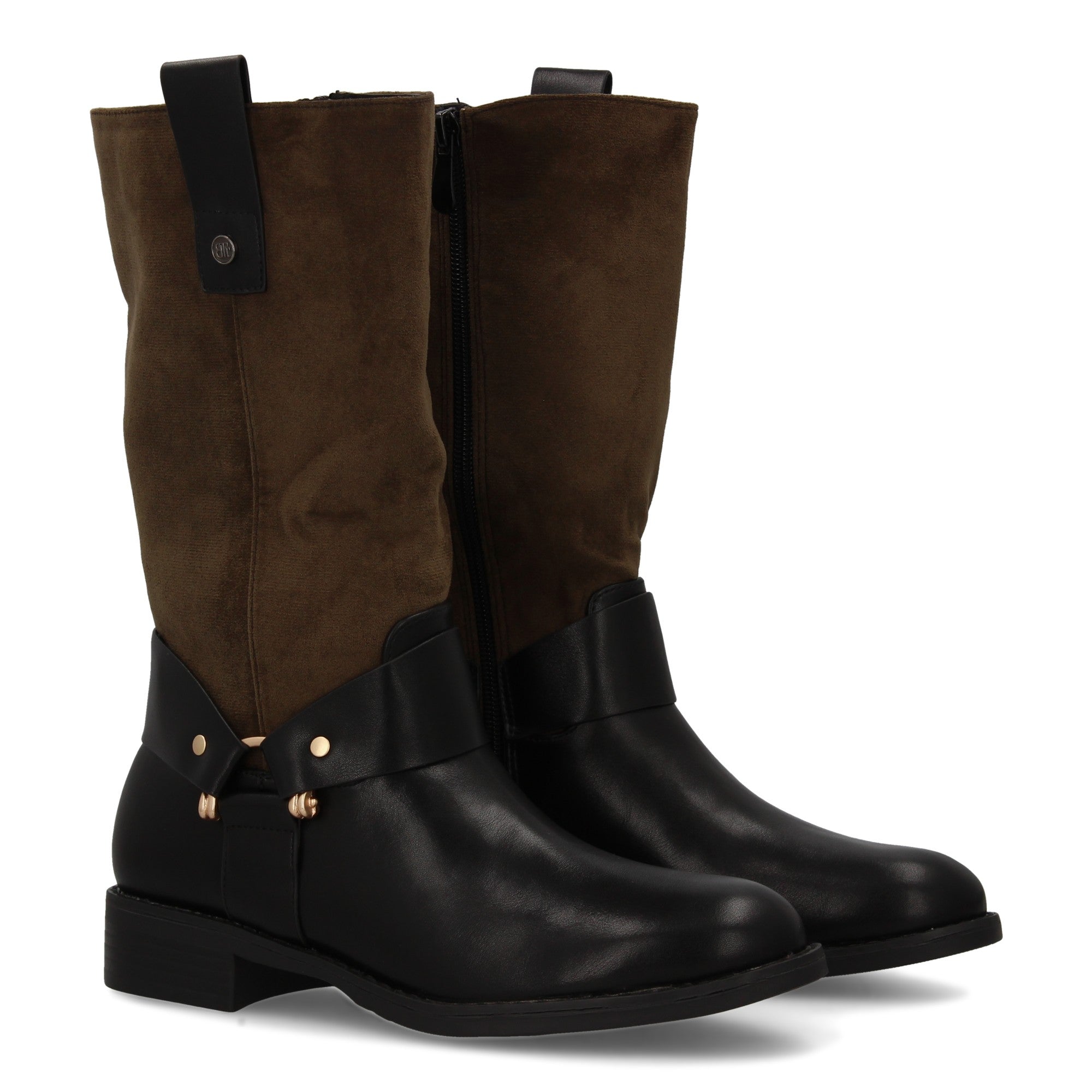Botas verdes con cremallera